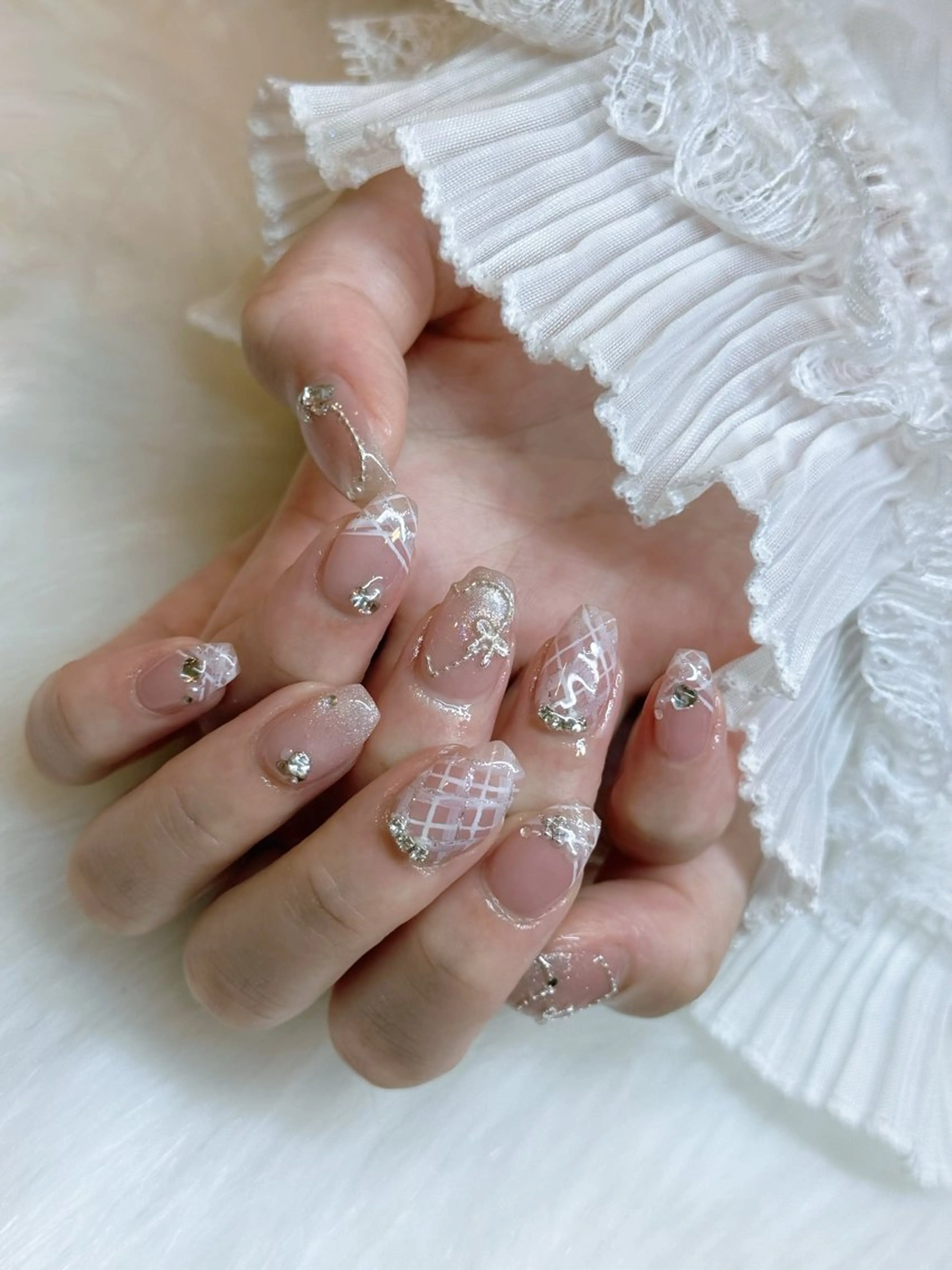 ネイル キラキラネイル 韓国ネイル マグネットネイル 春ネイル ワンホンネイル RUBY Nail 日暮里店のネイルデザイン