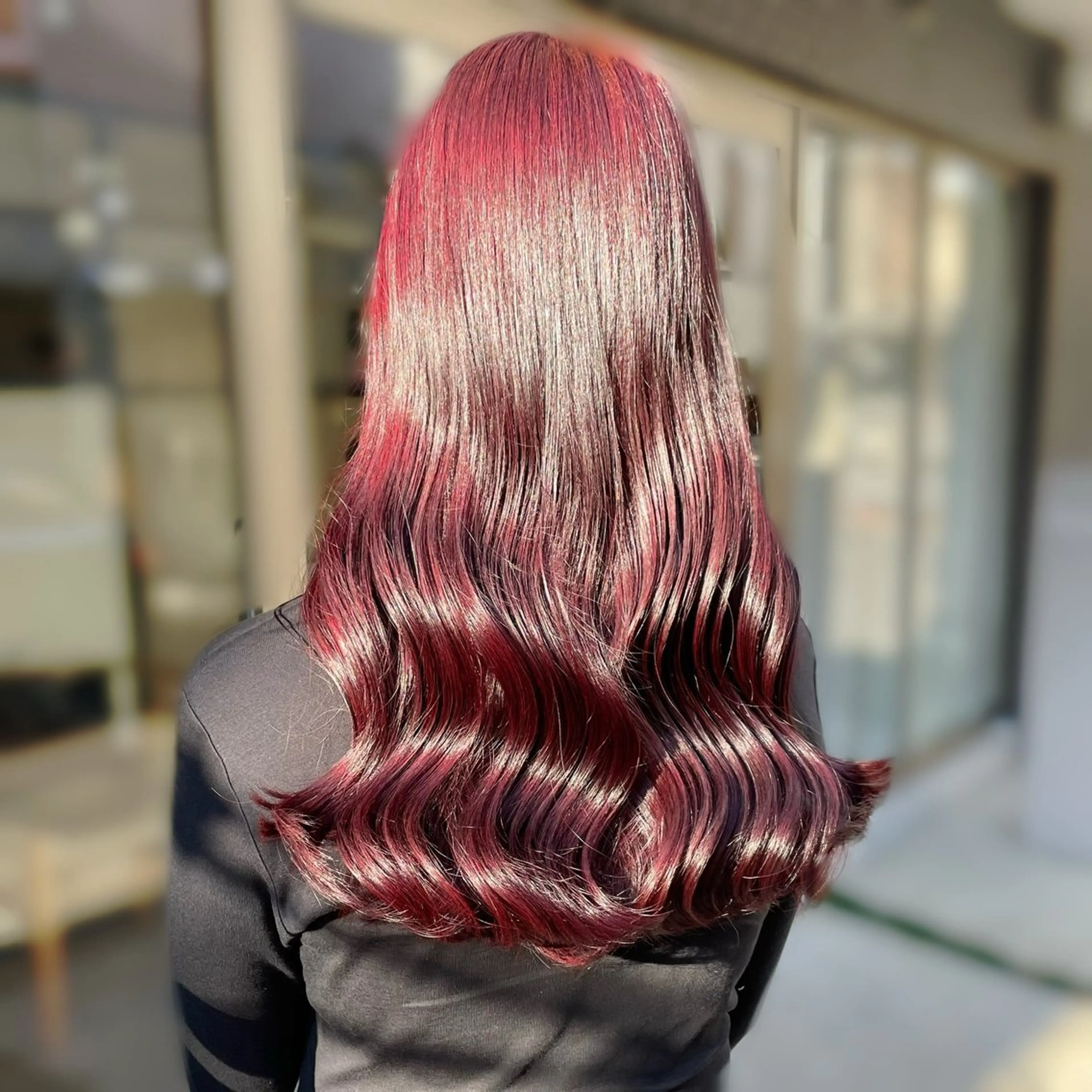 ロング カラー ブリーチ ブリーチなしカラー ピンクカラー カット ヘアカラー トリートメント ブリーチなしカラー kana🐱のヘアスタイル
