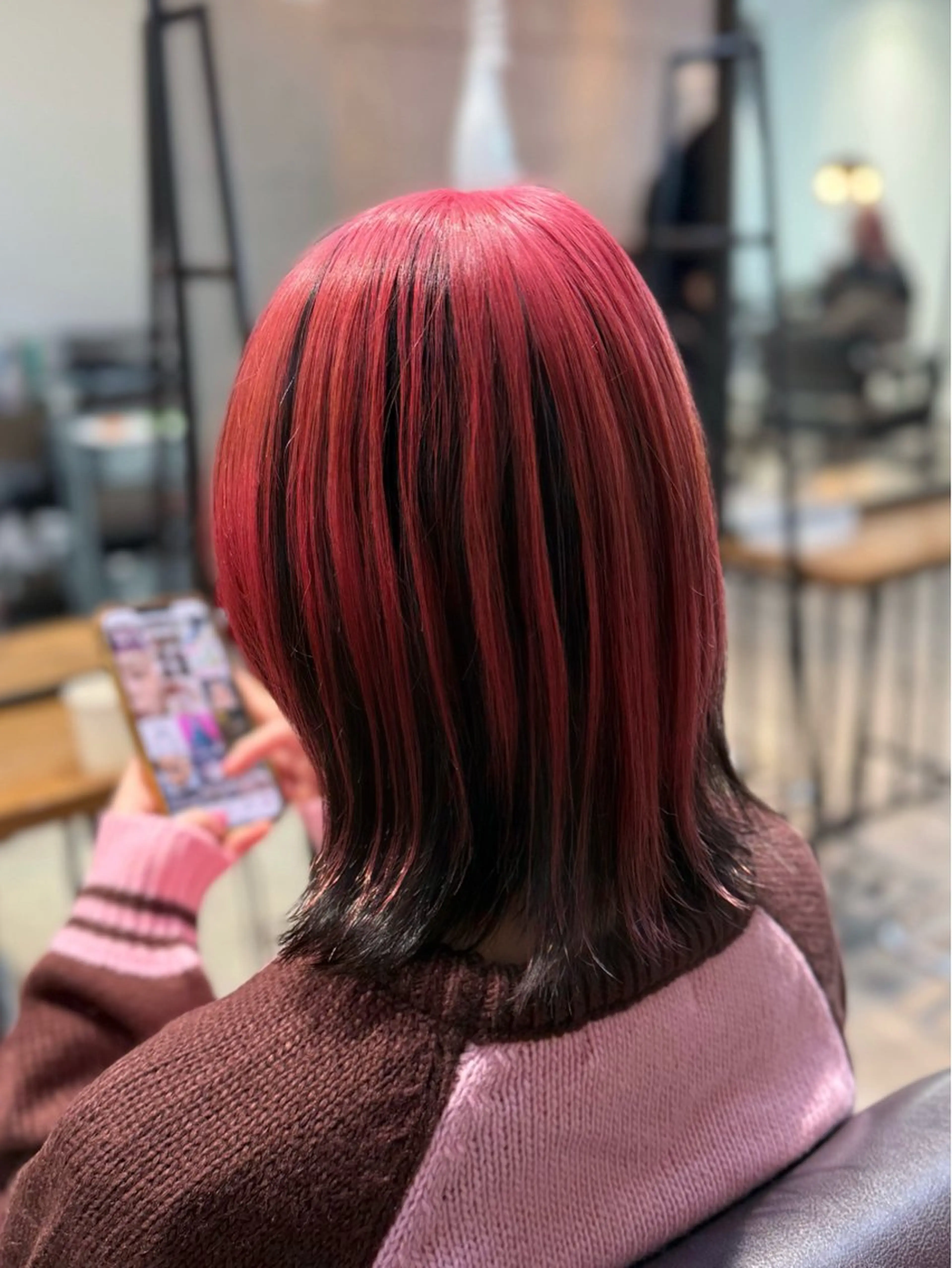 ミディアム カラー ヘアカラー トリートメント ヘアセット 🎀ハイトーン・艶 カラー HANA🎀のヘアスタイル