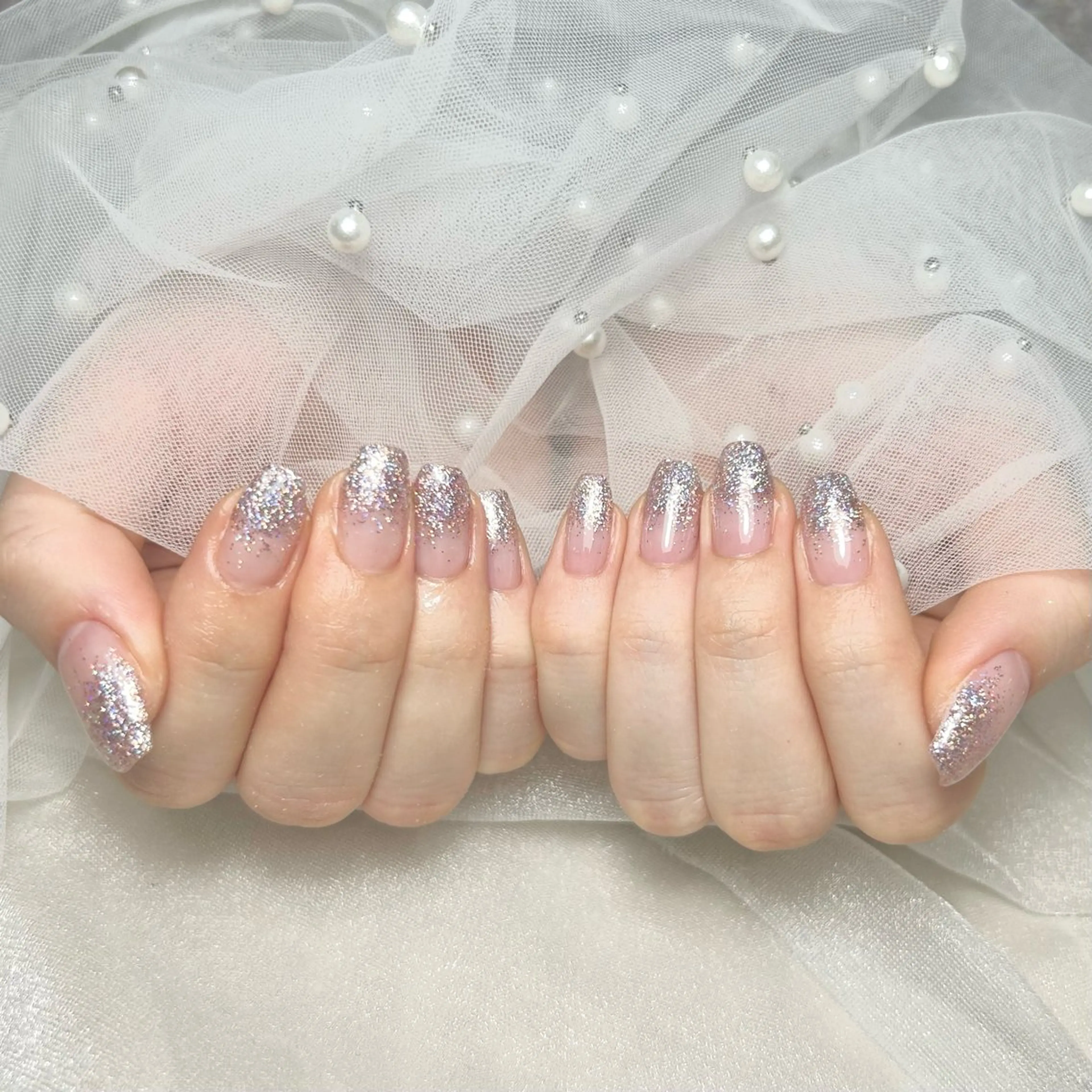 ネイル グラデーション ラメ(グリッター) ラメグラデーション ピンク ハンドネイル La suzuran 上前津店 森本のネイルデザイン