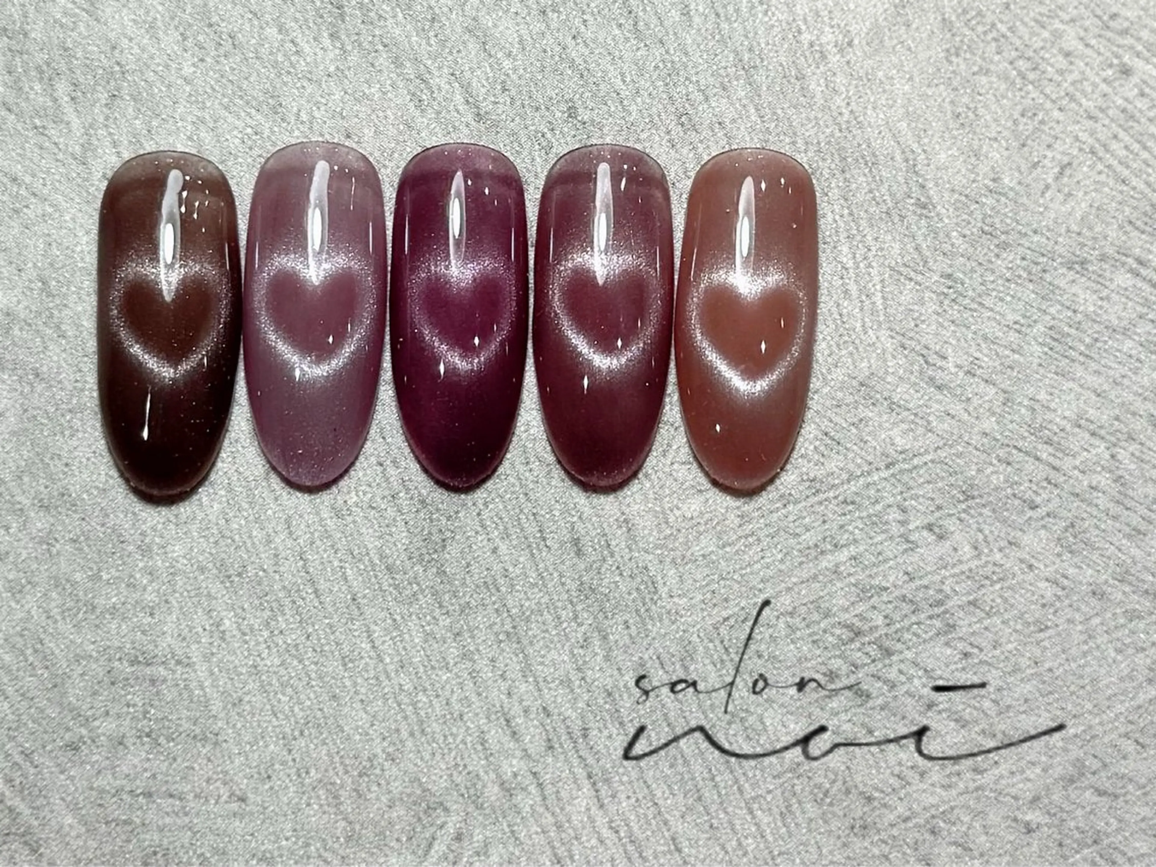 ネイル ハート マグネットネイル ハンドネイル salon noi所属・salon noiのネイルデザイン