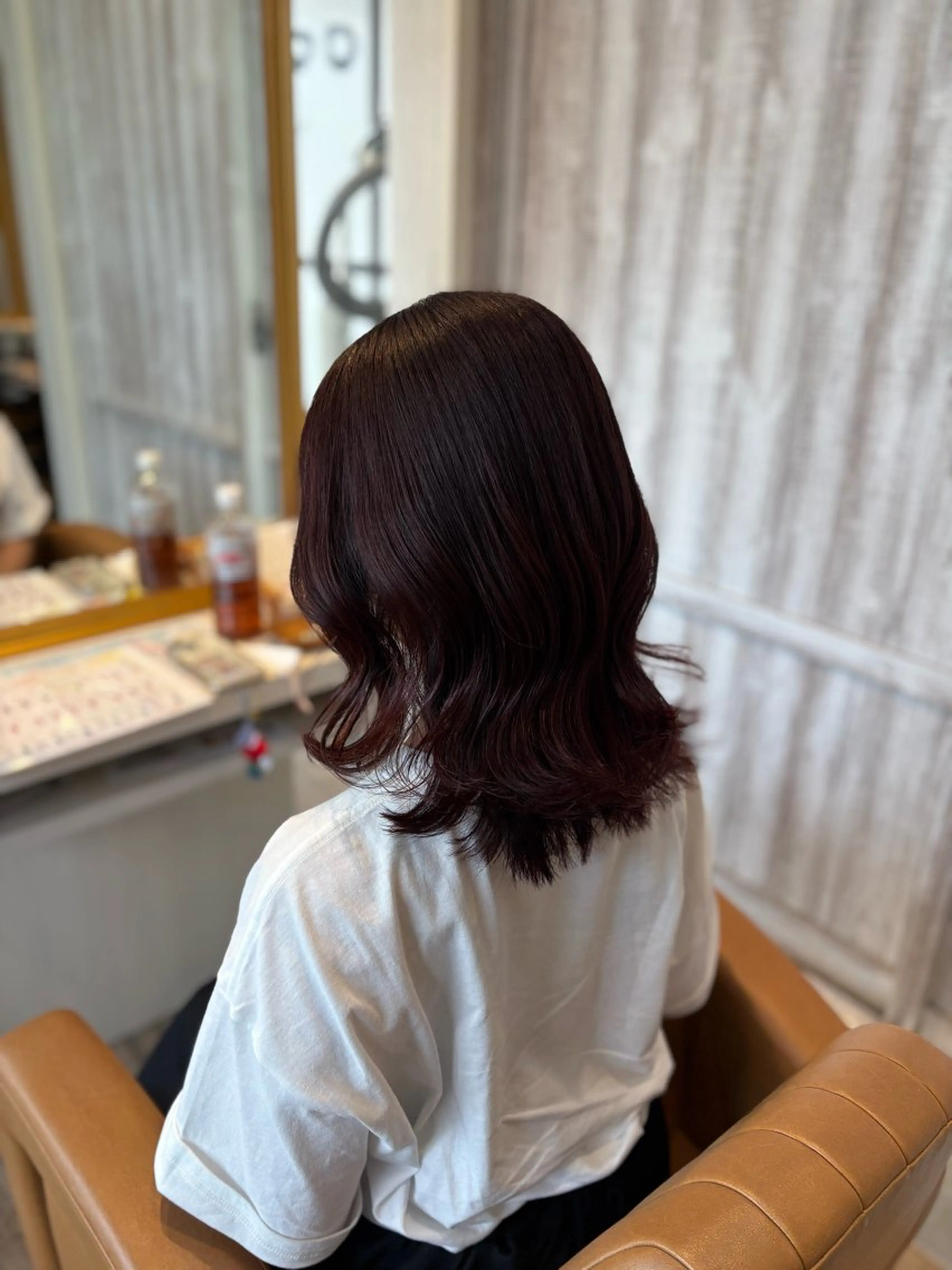 ミディアム カラー ヘアカラー トリートメント yui🥀/ボブ /ブリーチなしカラーのヘアスタイル