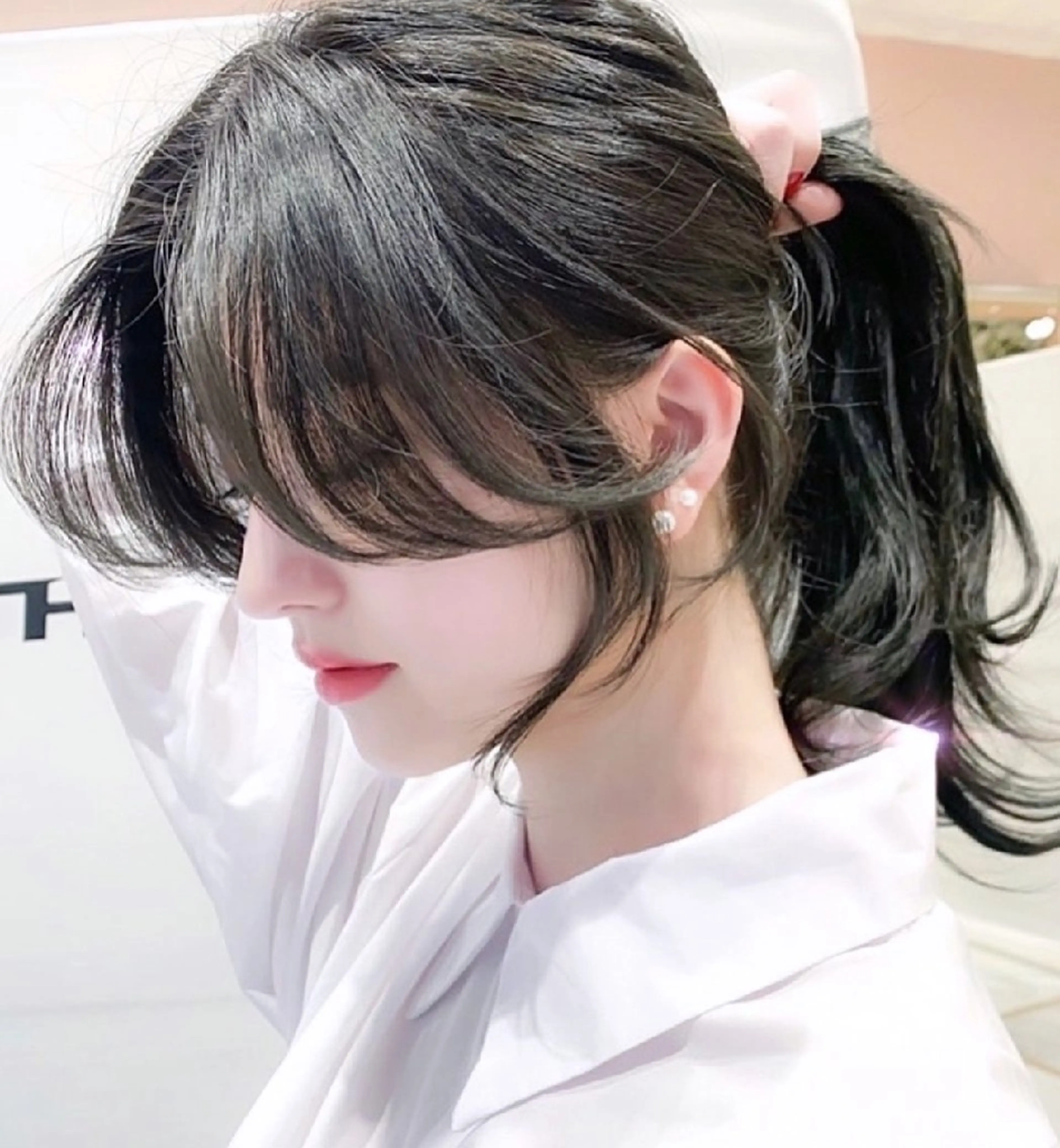 セミロング カラー 顔周りカット カット 髪質改善美容師が作る 透明感カラー杉山太貴のヘアスタイル