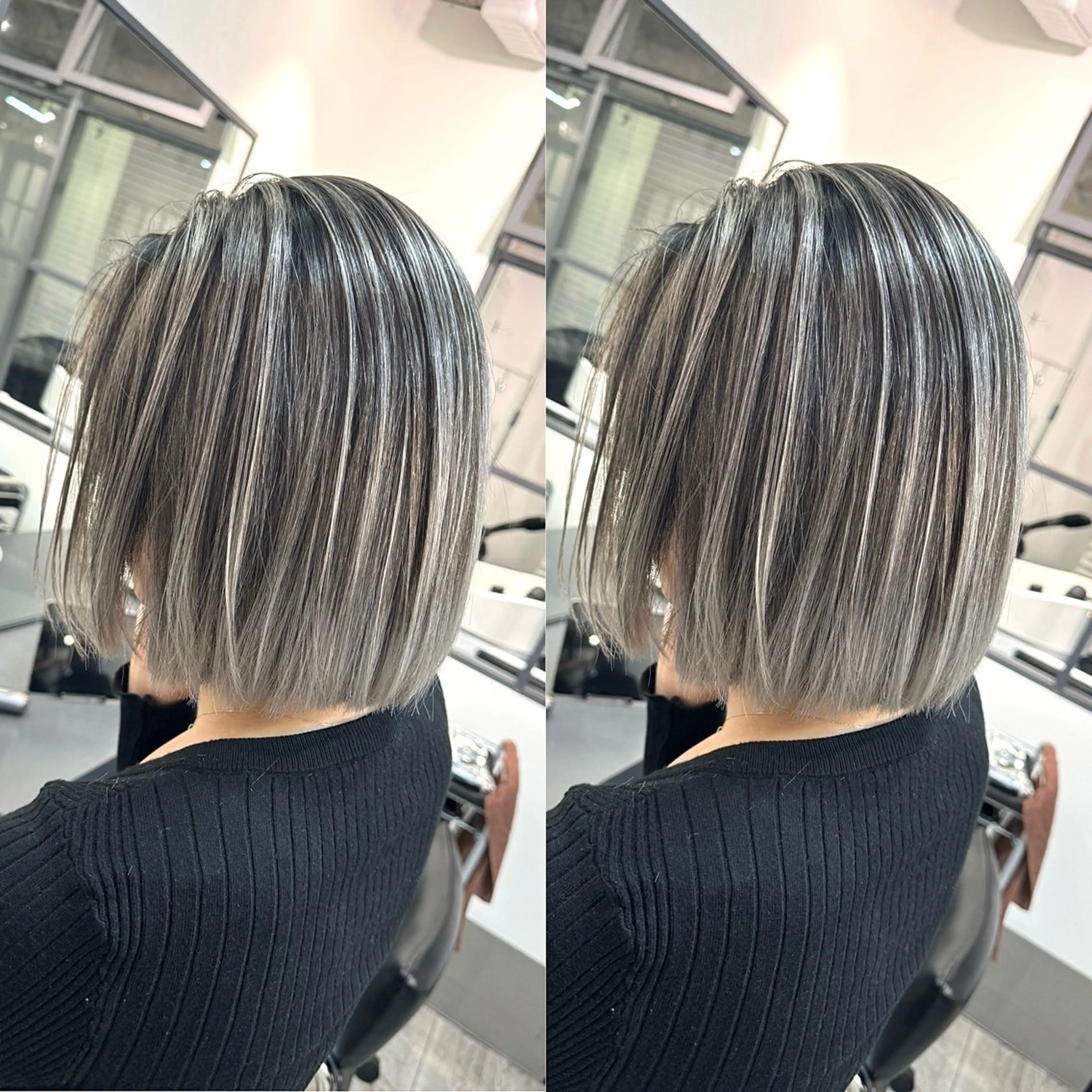 ショート カット ヘアカラー トリートメント バレイヤージュ ボブ🌈ナツヤのヘアスタイル