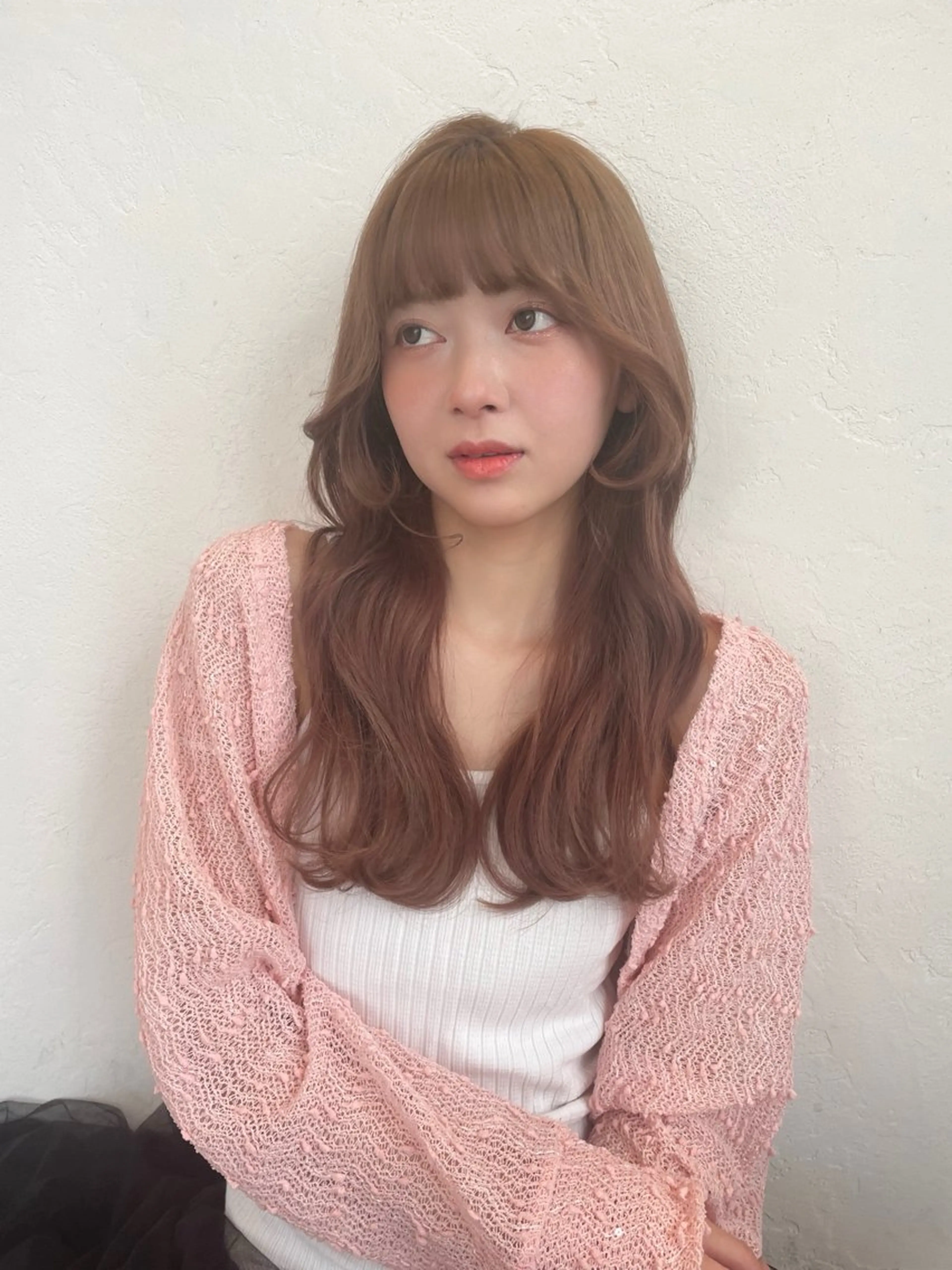 ロング カラー ベージュカラー ブリーチ ヘアカラー トリートメント レイヤーカット🎀 kanaのヘアスタイル