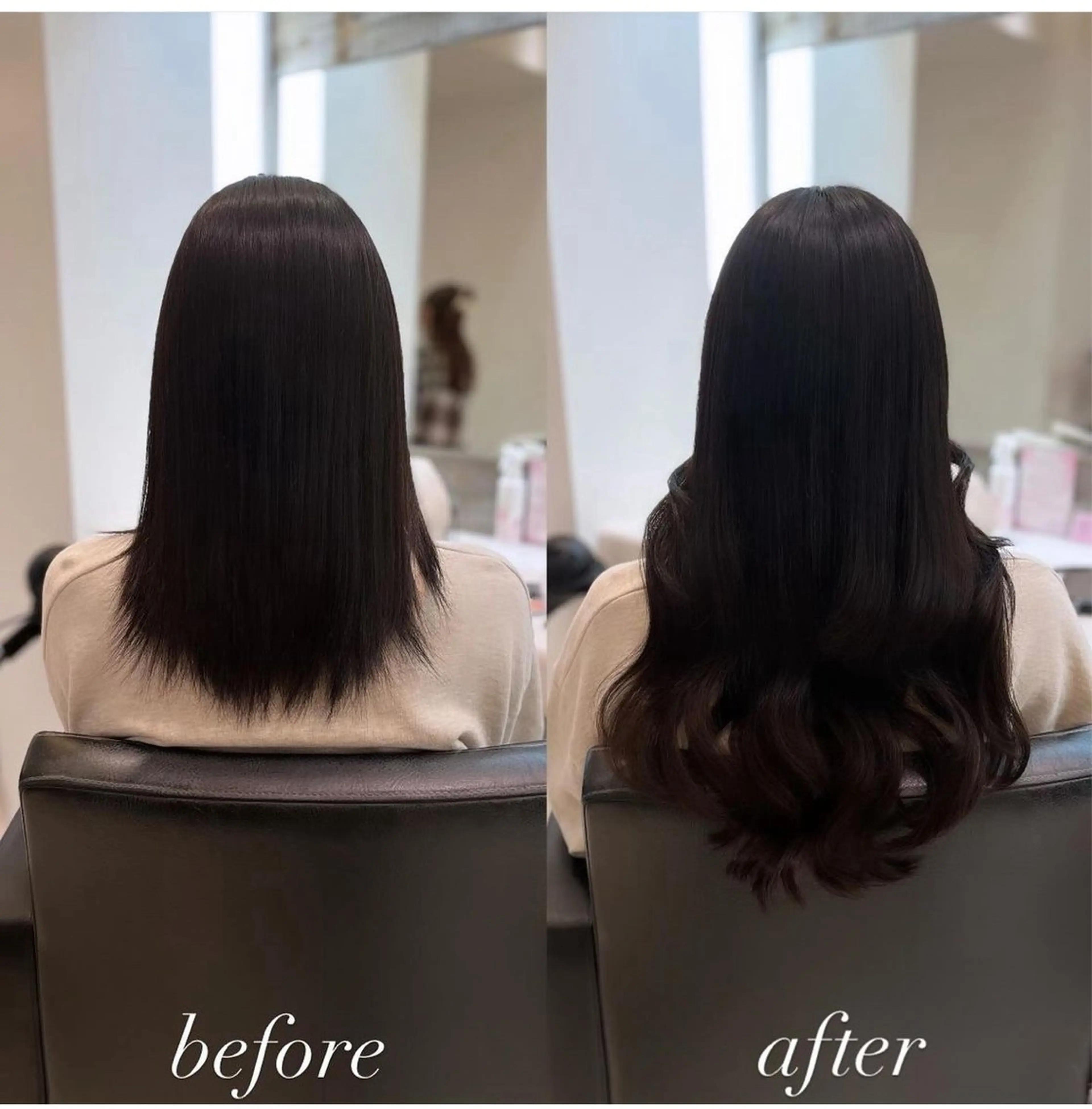 セミロング シールエクステ エクステ 濱川響太レディース カットモデルのヘアスタイル