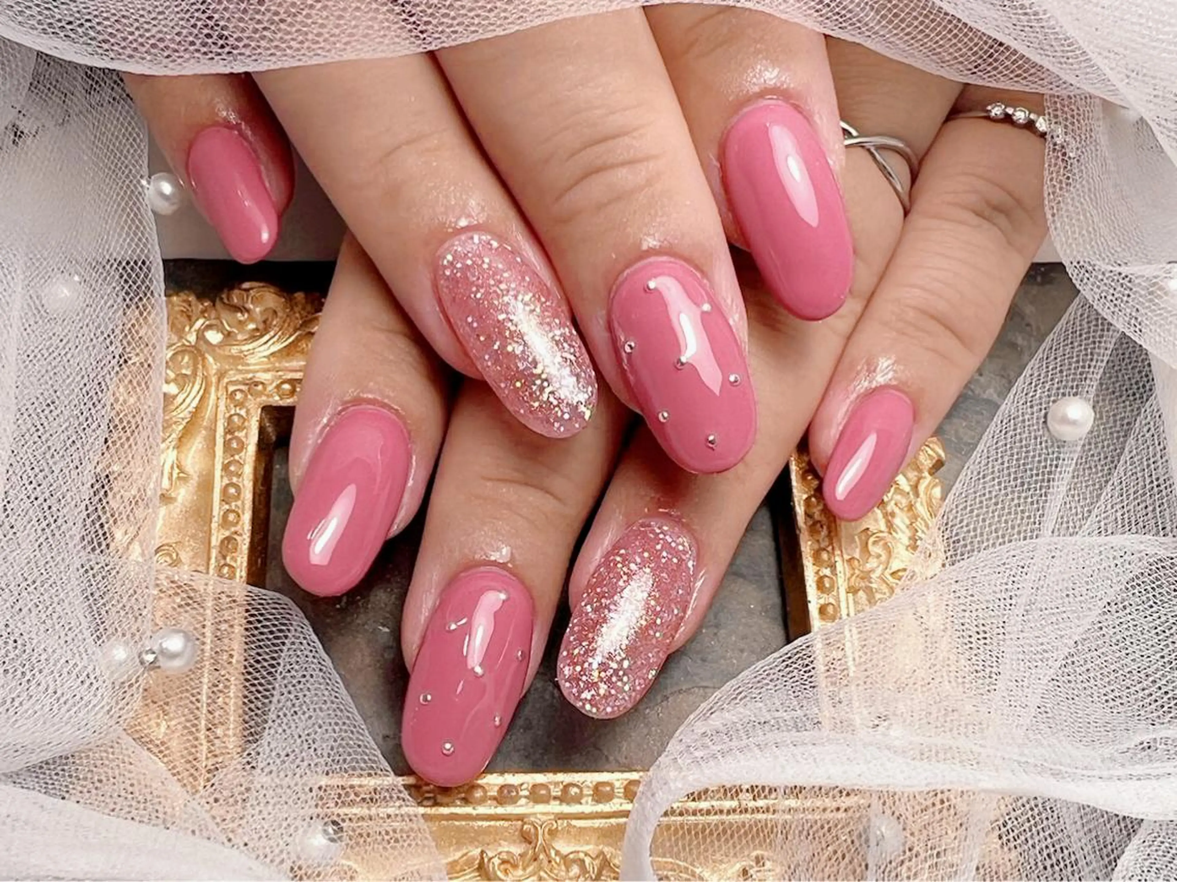 ネイル ハンドネイル マジック ミラーのネイルデザイン