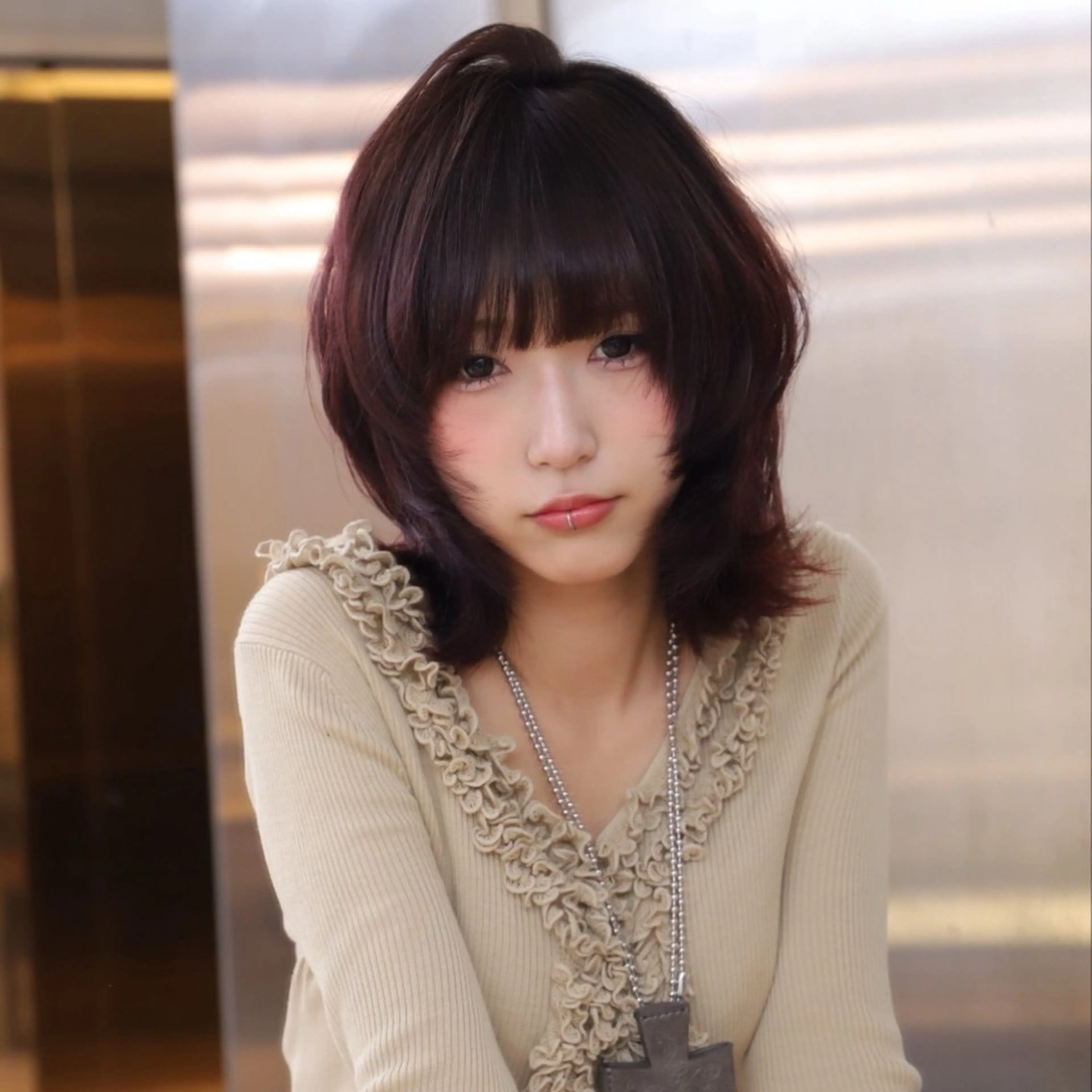 ミディアム ボブレイヤー ボブ レイヤーカット カット 【公式】LUCEY 川越のヘアスタイル