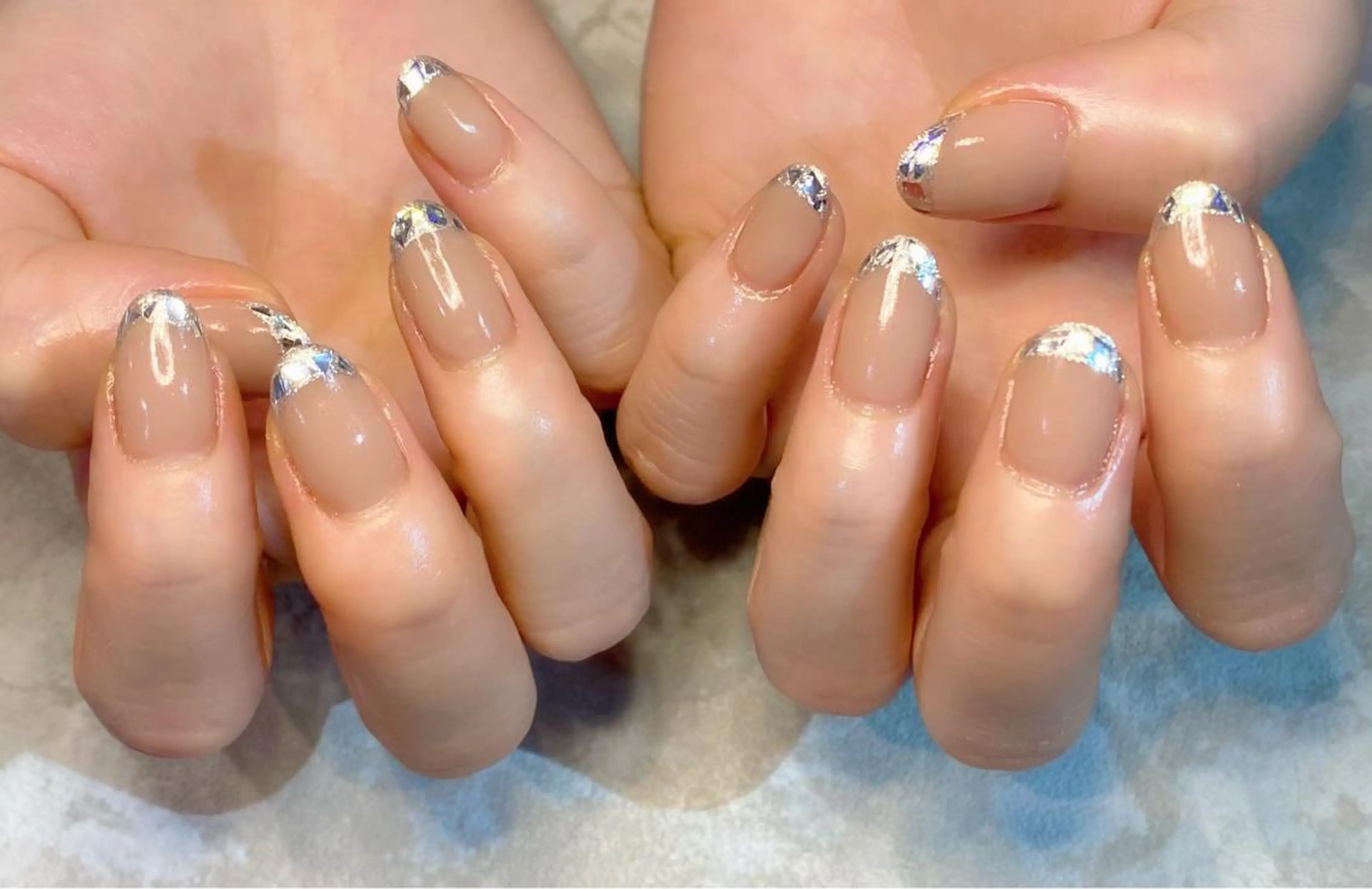 ネイル フレンチネイル ガラスフレンチ ハンドネイル Lino+ ネイル&よもぎ蒸しのネイルデザイン