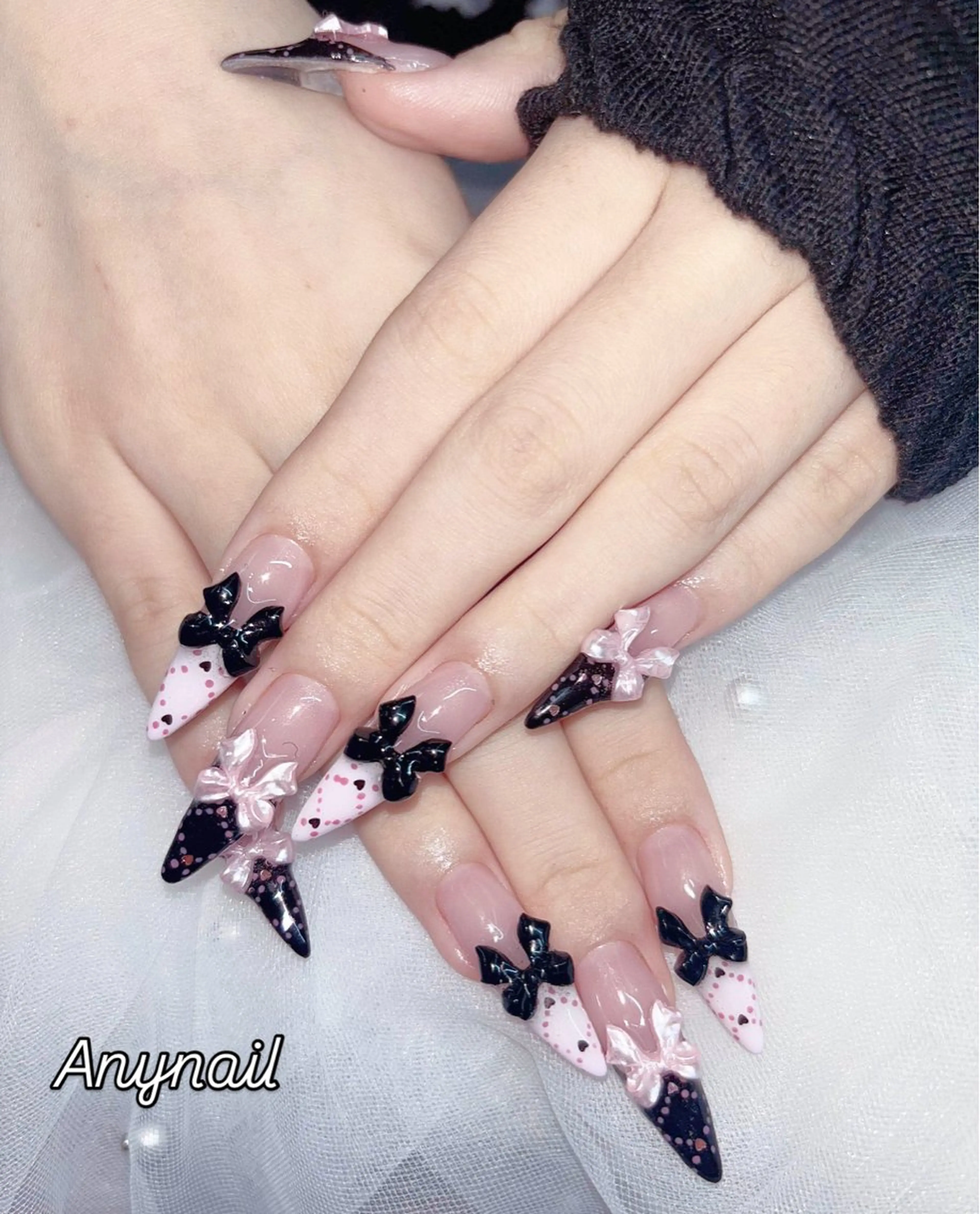 ネイル オーロラネイル ブルー チークネイル フットネイル フレンチネイル ハンドネイル Any nail新大久保店のネイルデザイン