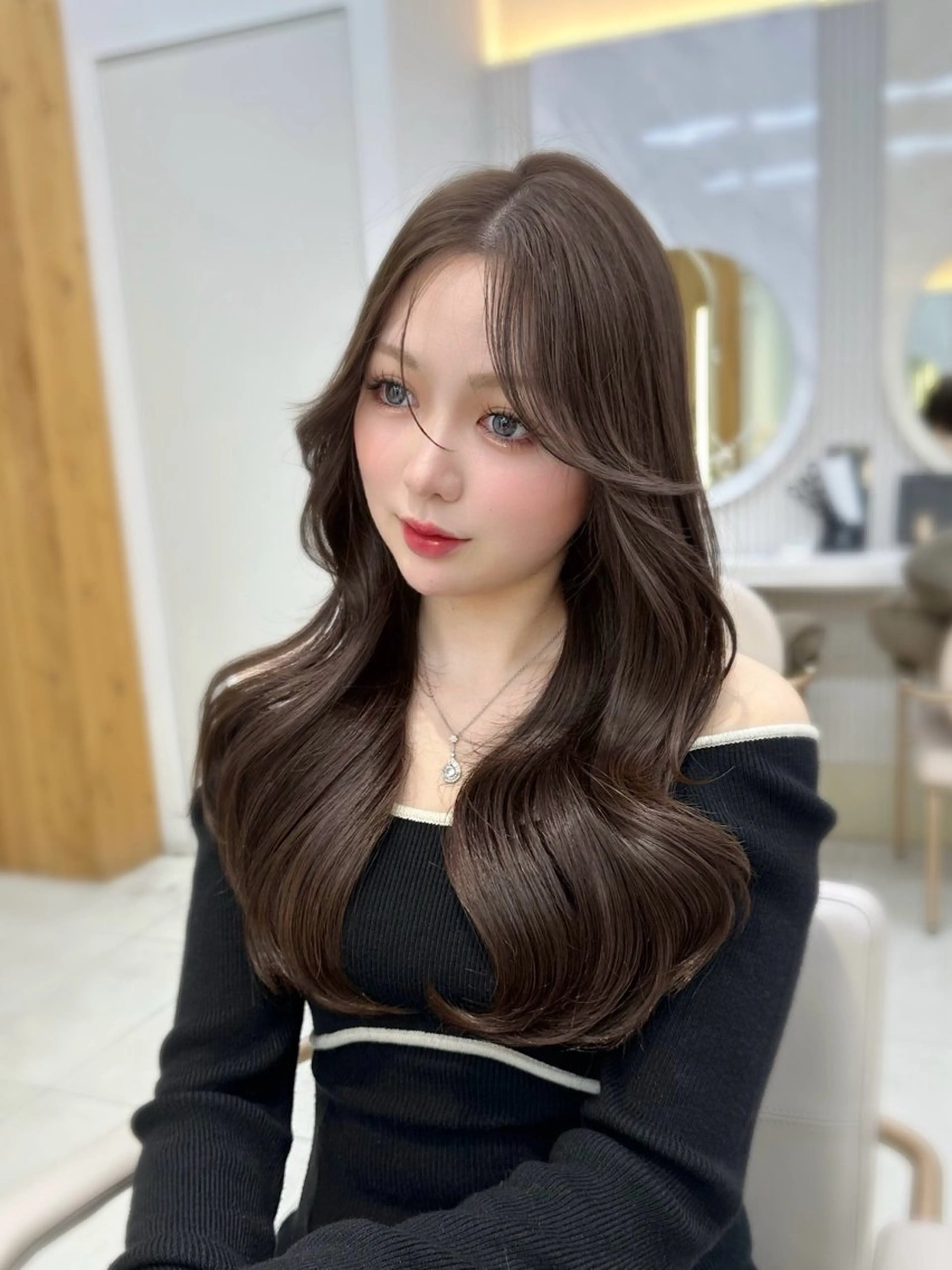 セミロング カラー カット ヘアカラー トリートメント 🇰🇷韓国風くびれ ヘア🇰🇷中村優大のヘアスタイル