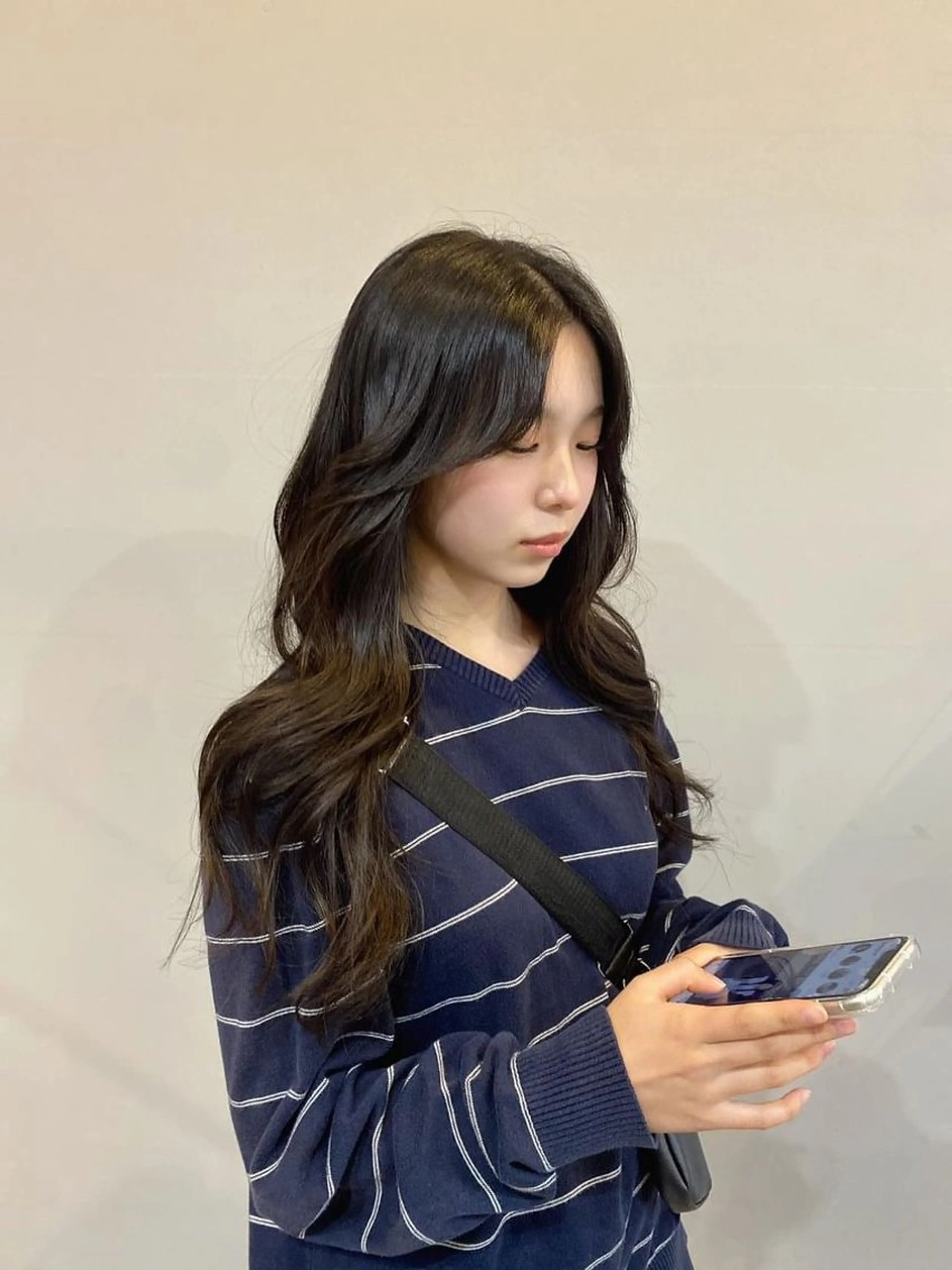 ロング 韓国風ヘア カット F-card所属・shiga mariaのヘアスタイル