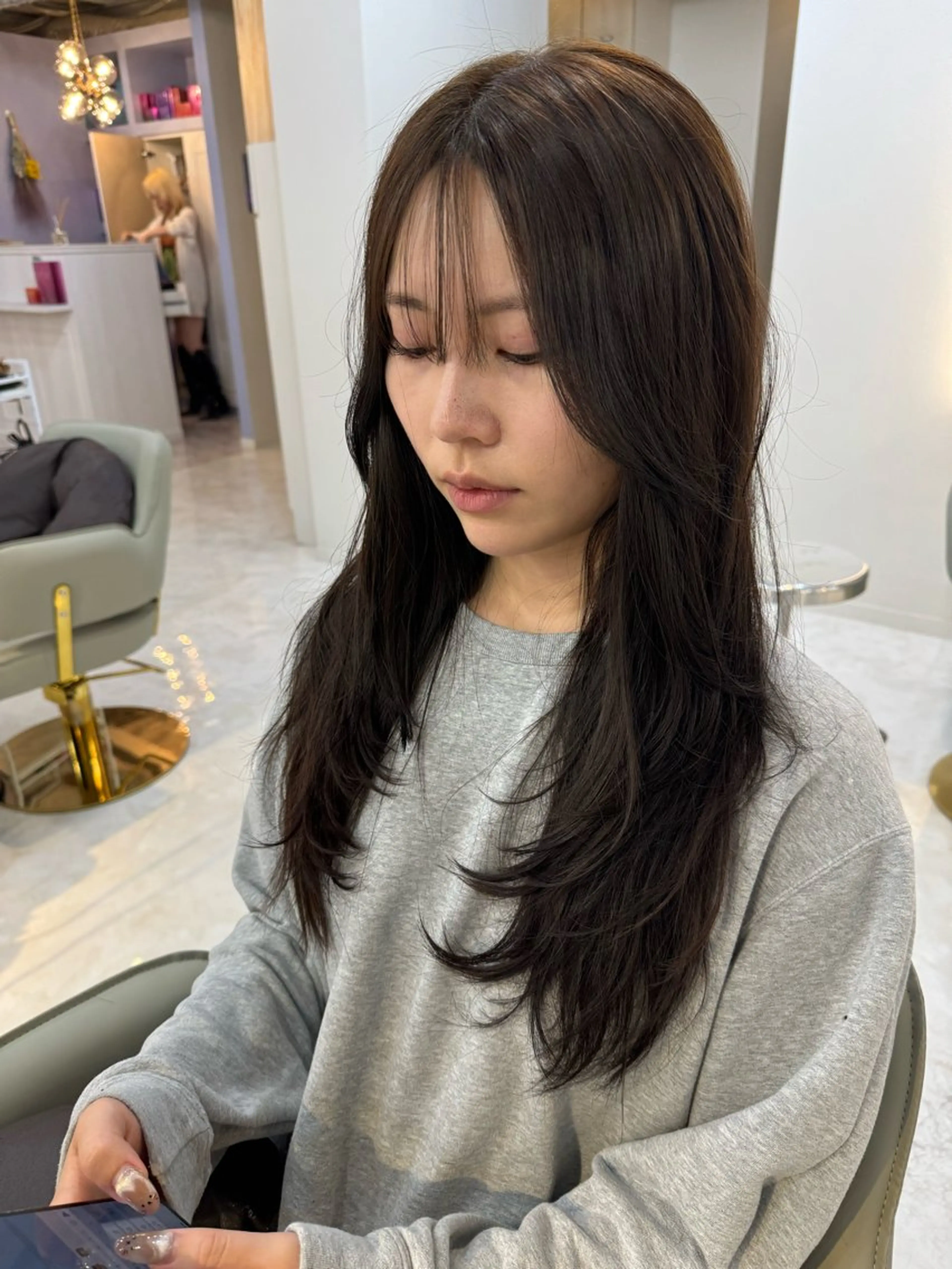 ロング レイヤーカット カット トリートメント レイヤーカット 中屋光貴のヘアスタイル