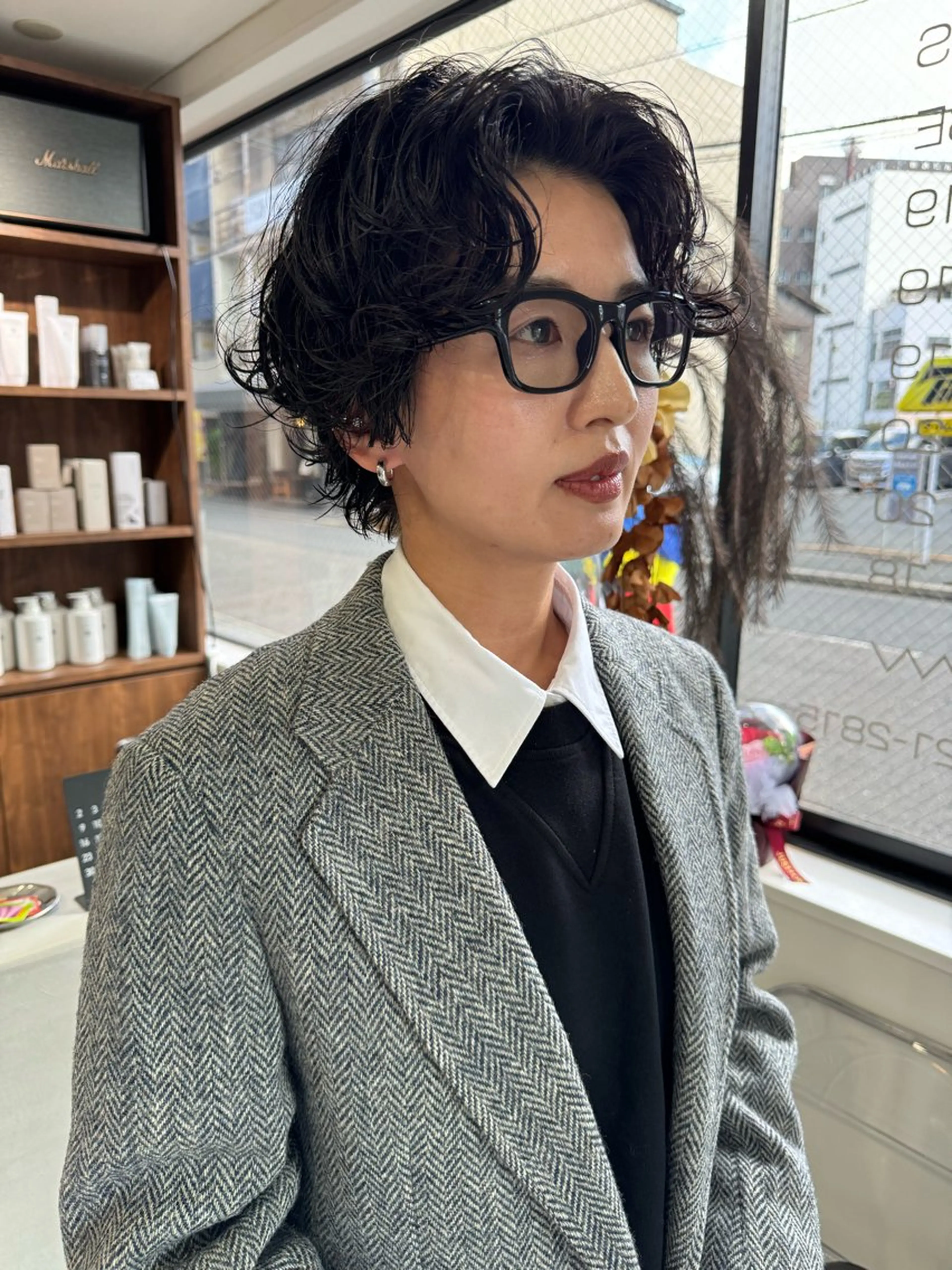 ショート パーマ カット パーマ トリートメント (h)wim ウィムのヘアスタイル