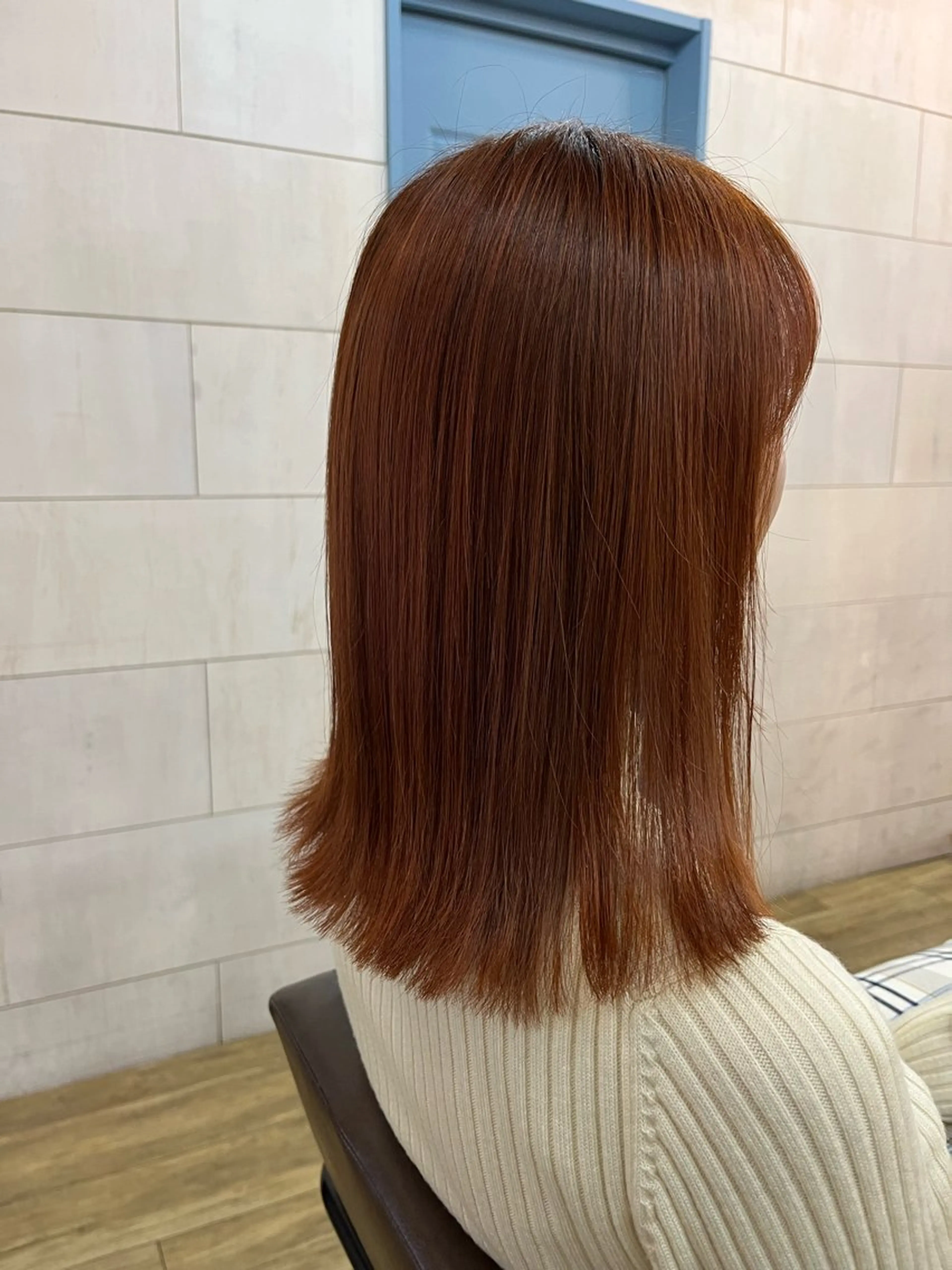 ミディアム カラー オレンジ ピンクカラー ヘアカラー 似合わせ/ブリーチ/ 髪質改善/ミクෆ‪のヘアスタイル