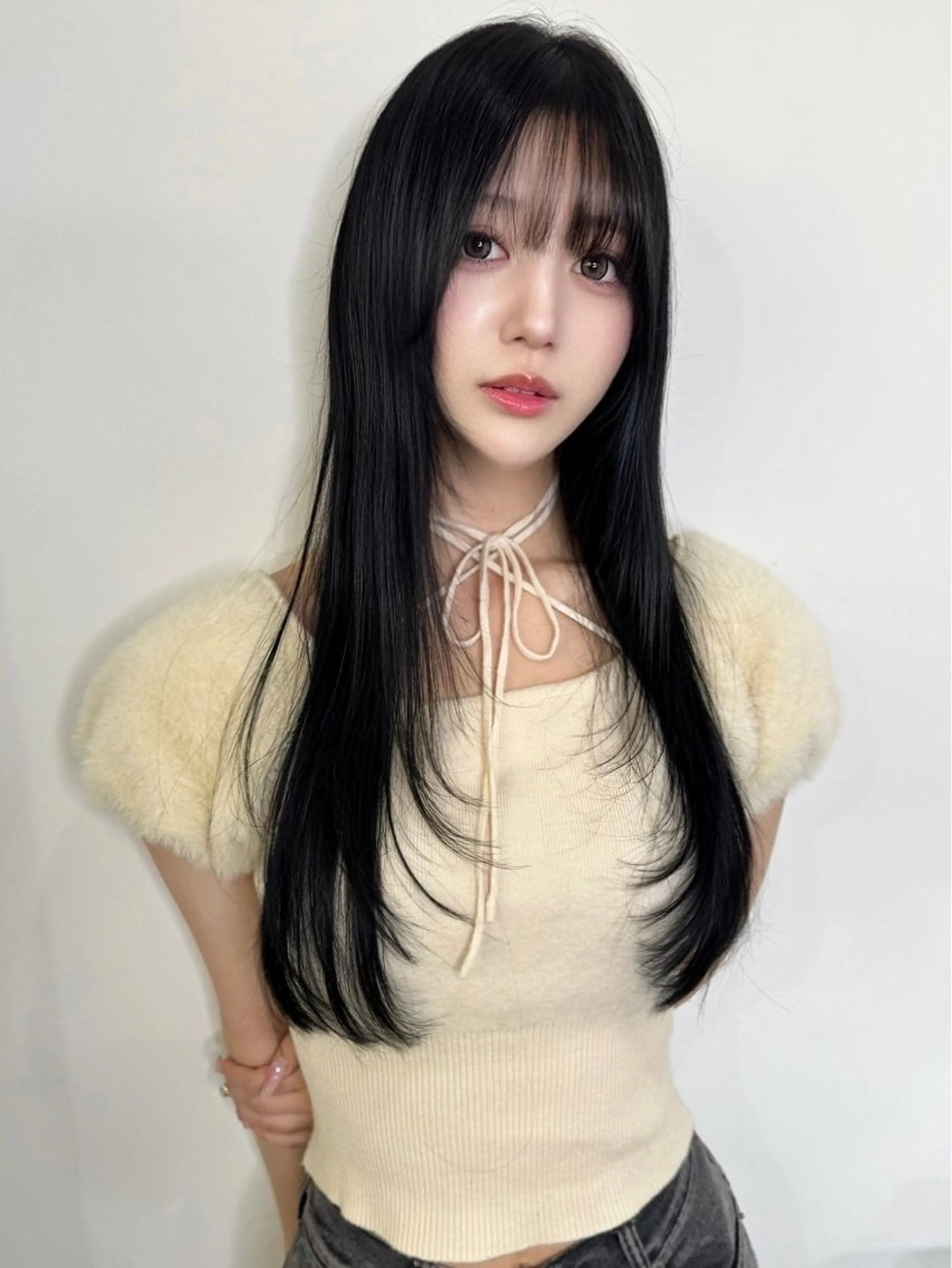 ロング カラー くびれヘア 韓国風ヘア レイヤーカット 小顔カット カット トリートメント 韓国ヘア特化 TAKESHIのヘアスタイル