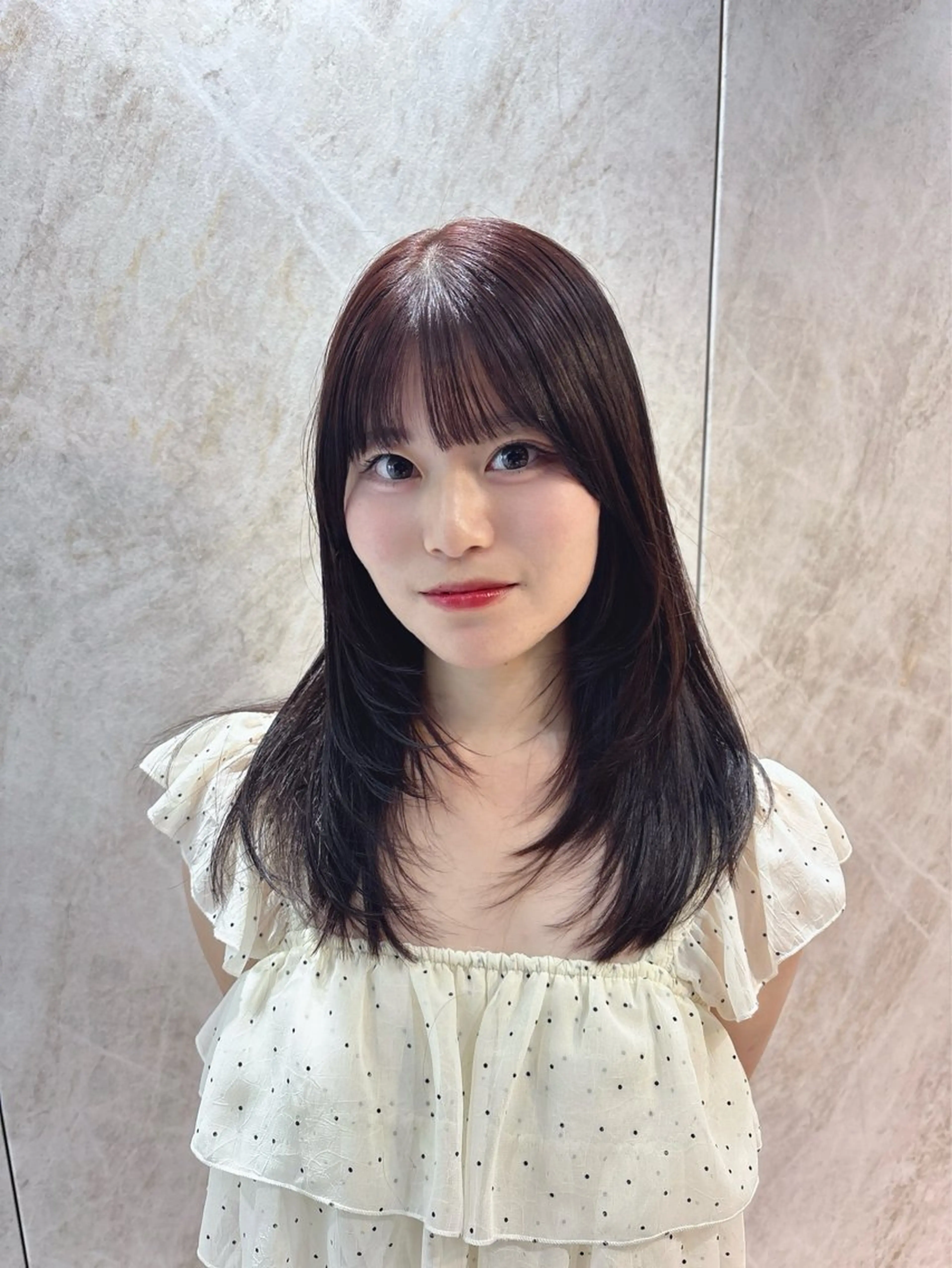 セミロング カラー 顔周りレイヤーカット /髪質改善/ゆう🤍のヘアスタイル