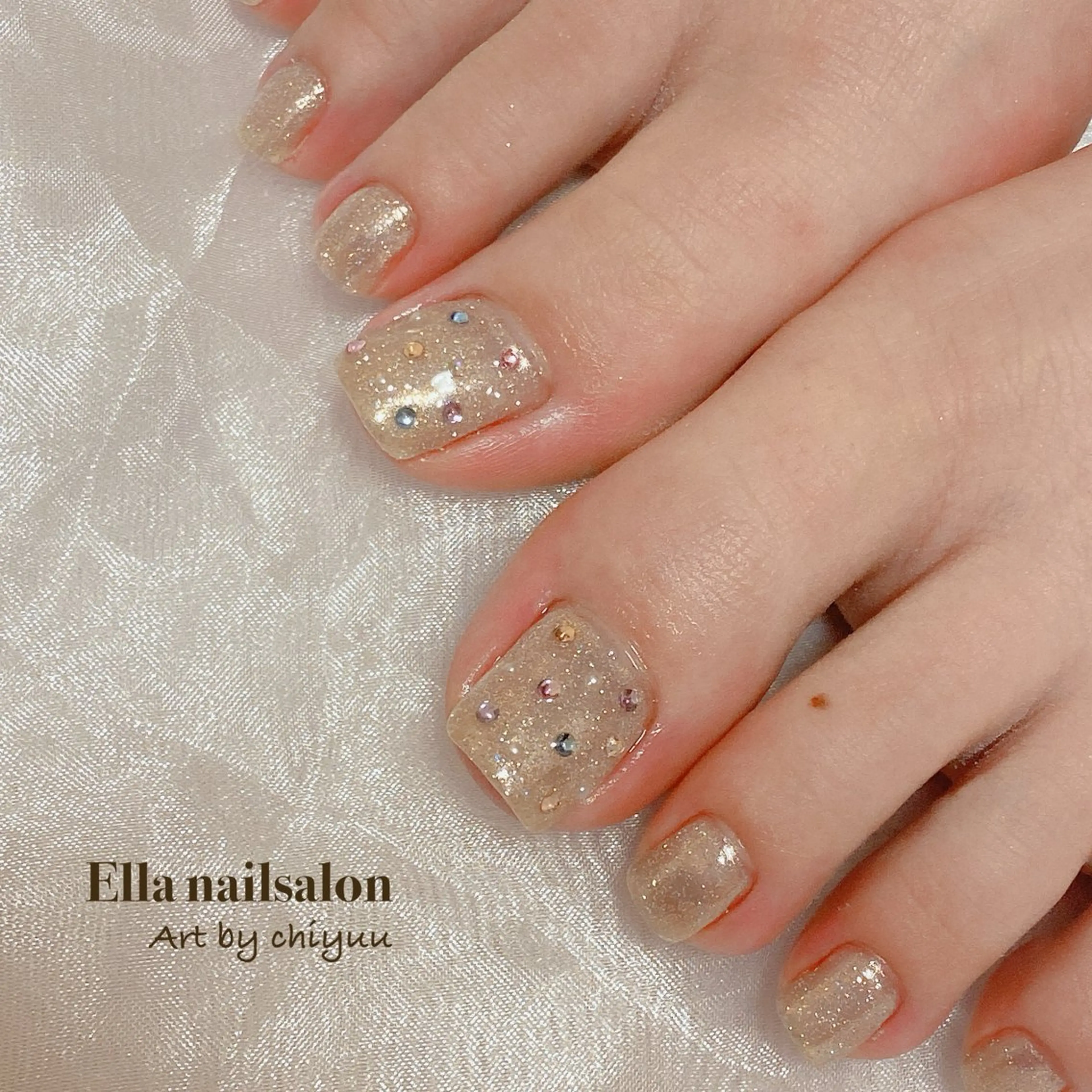 ネイル フラッシュネイル ミラーネイル ハンドネイル フットネイル Ella nail ちゆうのネイルデザイン
