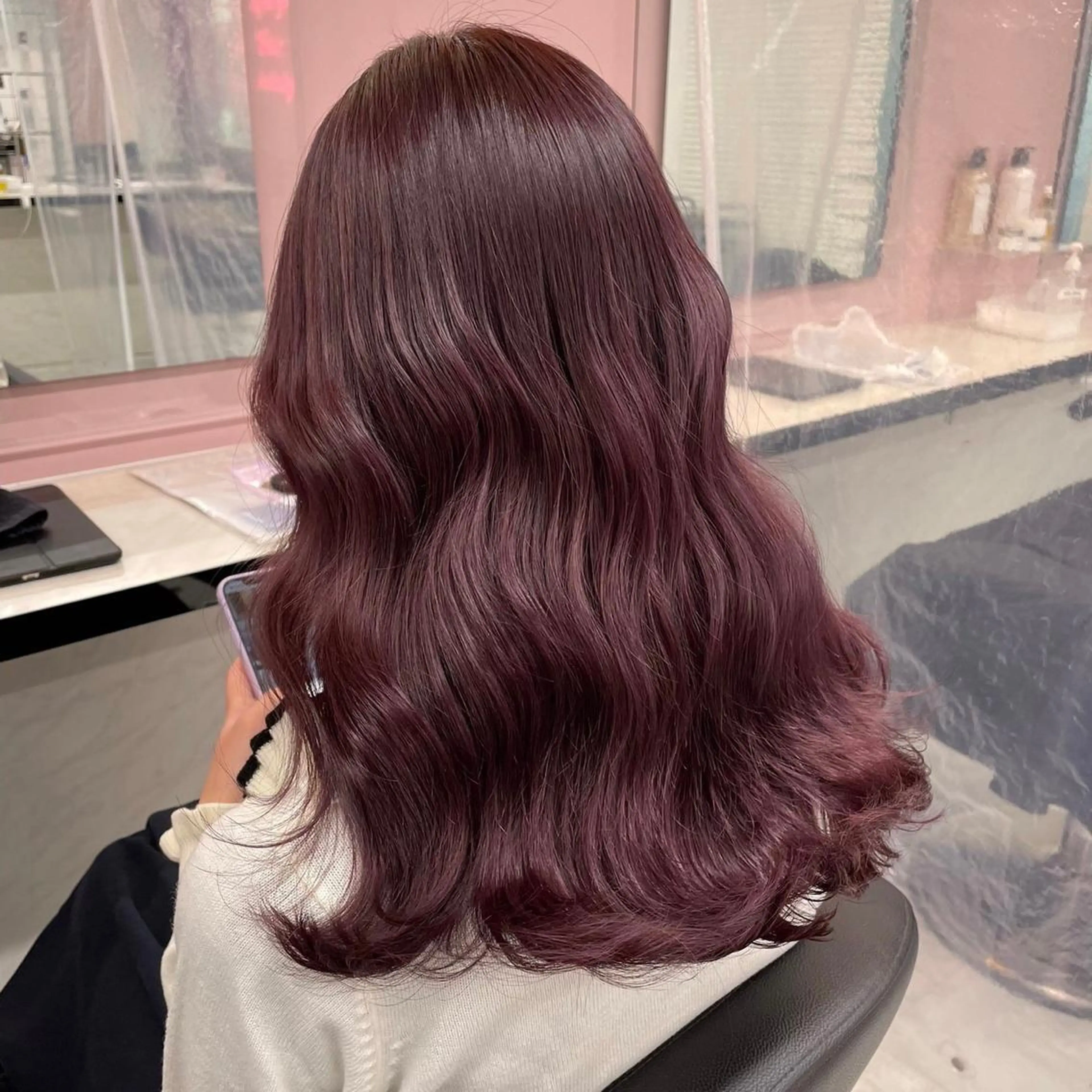 セミロング カラー 色落ち綺麗🩰ハイ トーン🎀RINKAのヘアスタイル