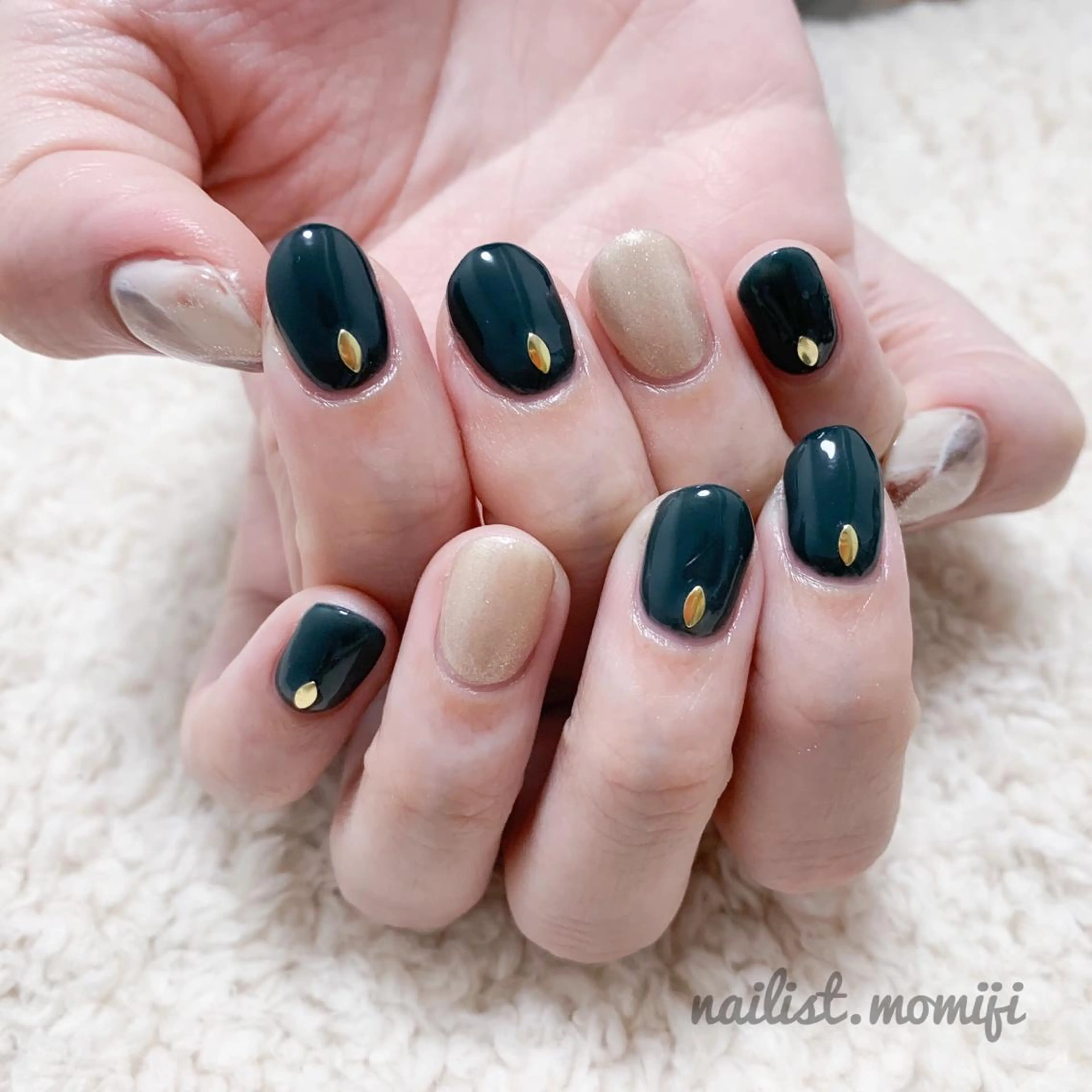 ネイル グリーン nailist_ momijiのネイルデザイン