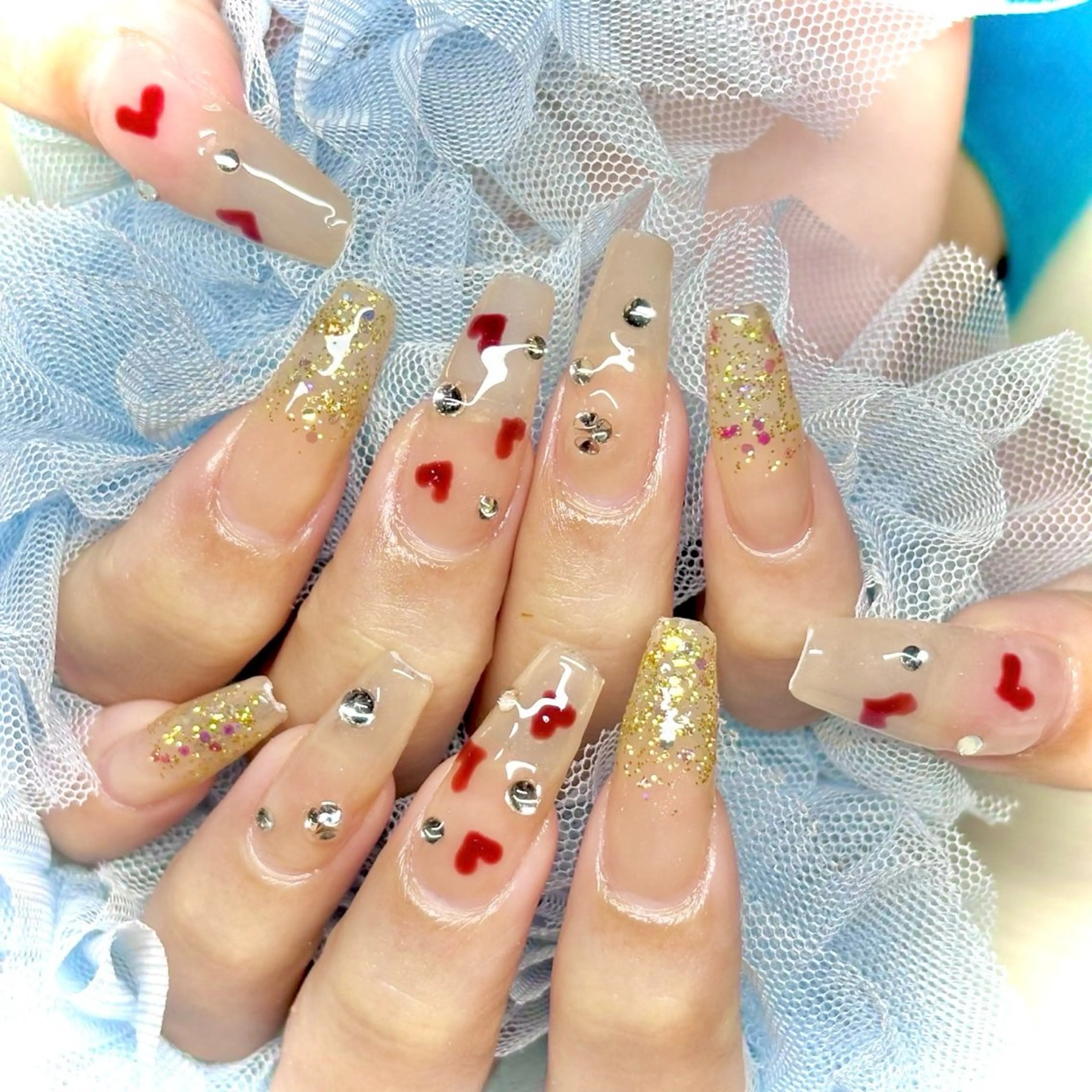 ネイル ハート 韓国ネイル ピンク スカルプネイル ワンホンネイル miminon 自宅ネイルサロンのネイルデザイン