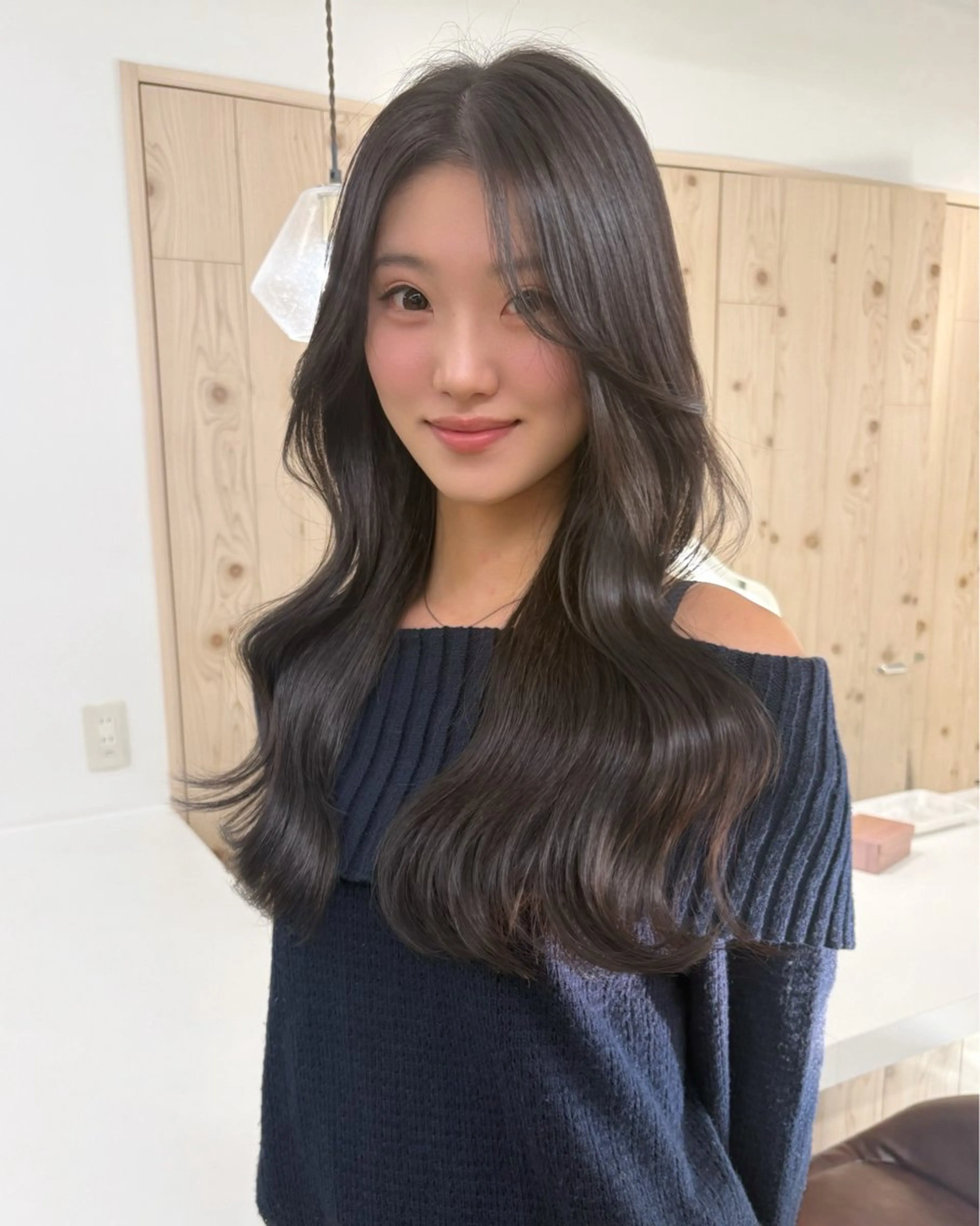 ロング カラー ヘアカラー トリートメント 新宿/韓国ヘア/ 髪質改善ストレートのヘアスタイル