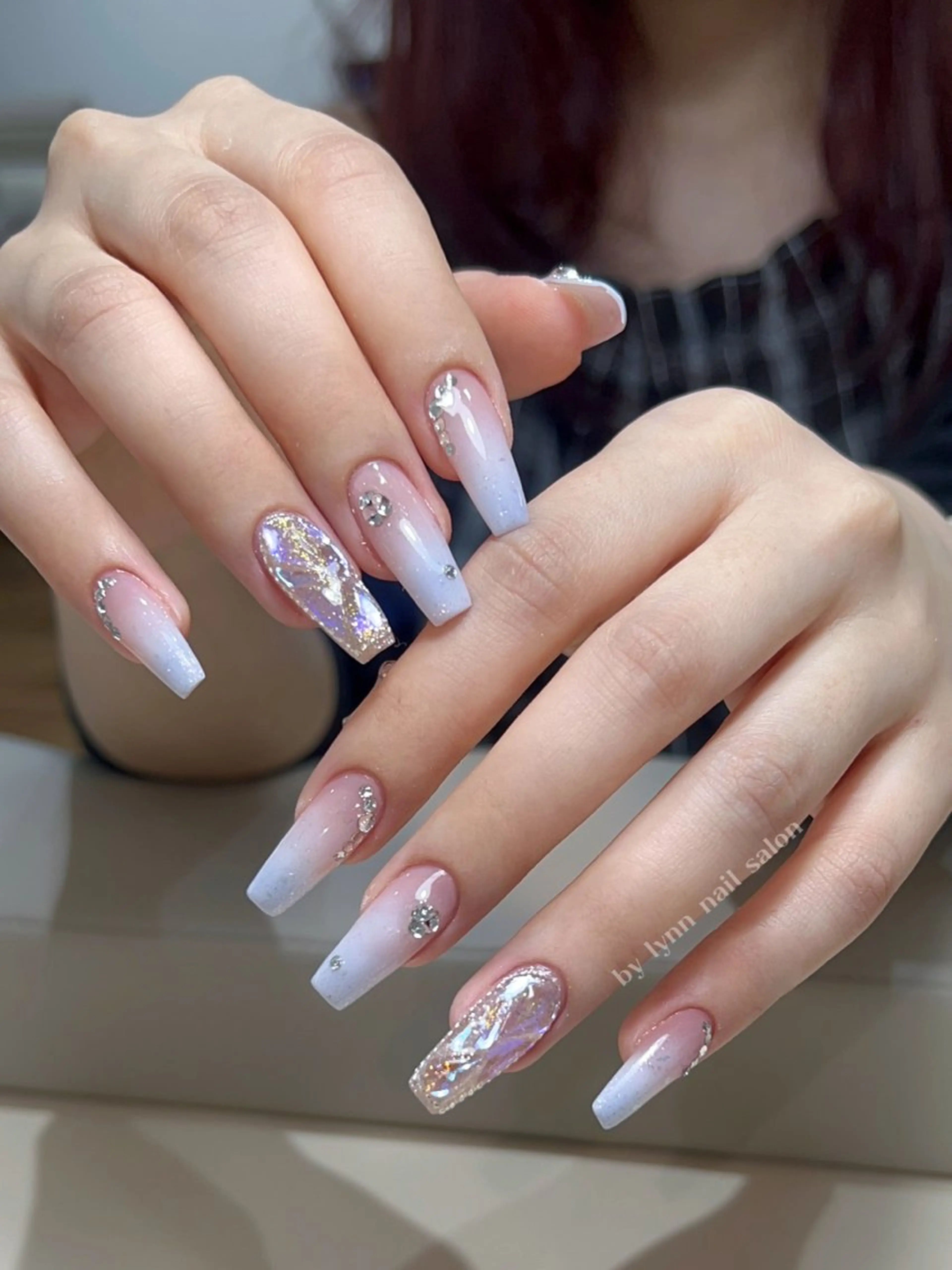 ネイル フットネイル フレンチネイル グラデーション ハート 韓国ネイル ハンドネイル Lynn_ Nailのネイルデザイン