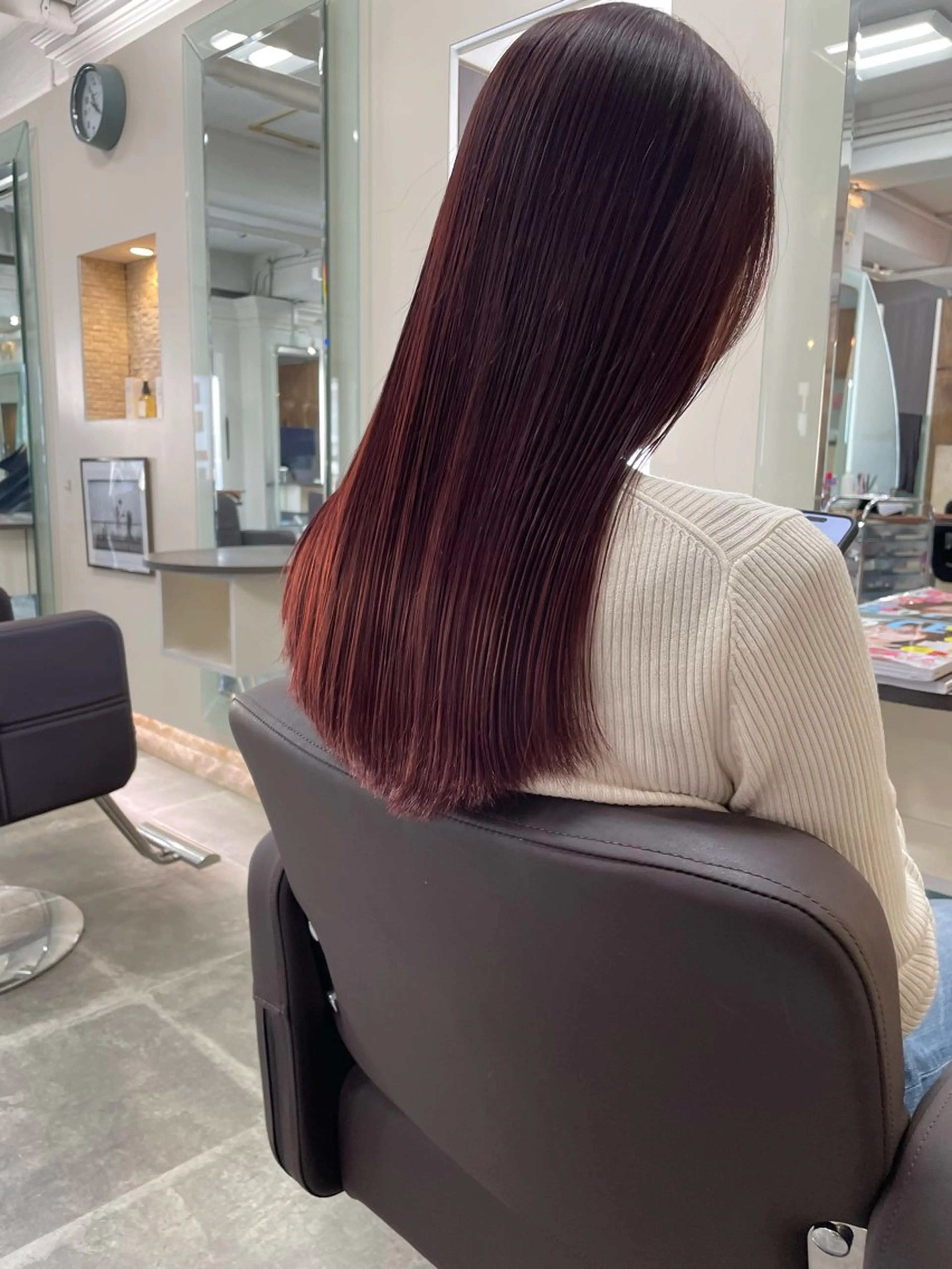 ロング カラー カット ヘアカラー トリートメント 平 ちひろのヘアスタイル