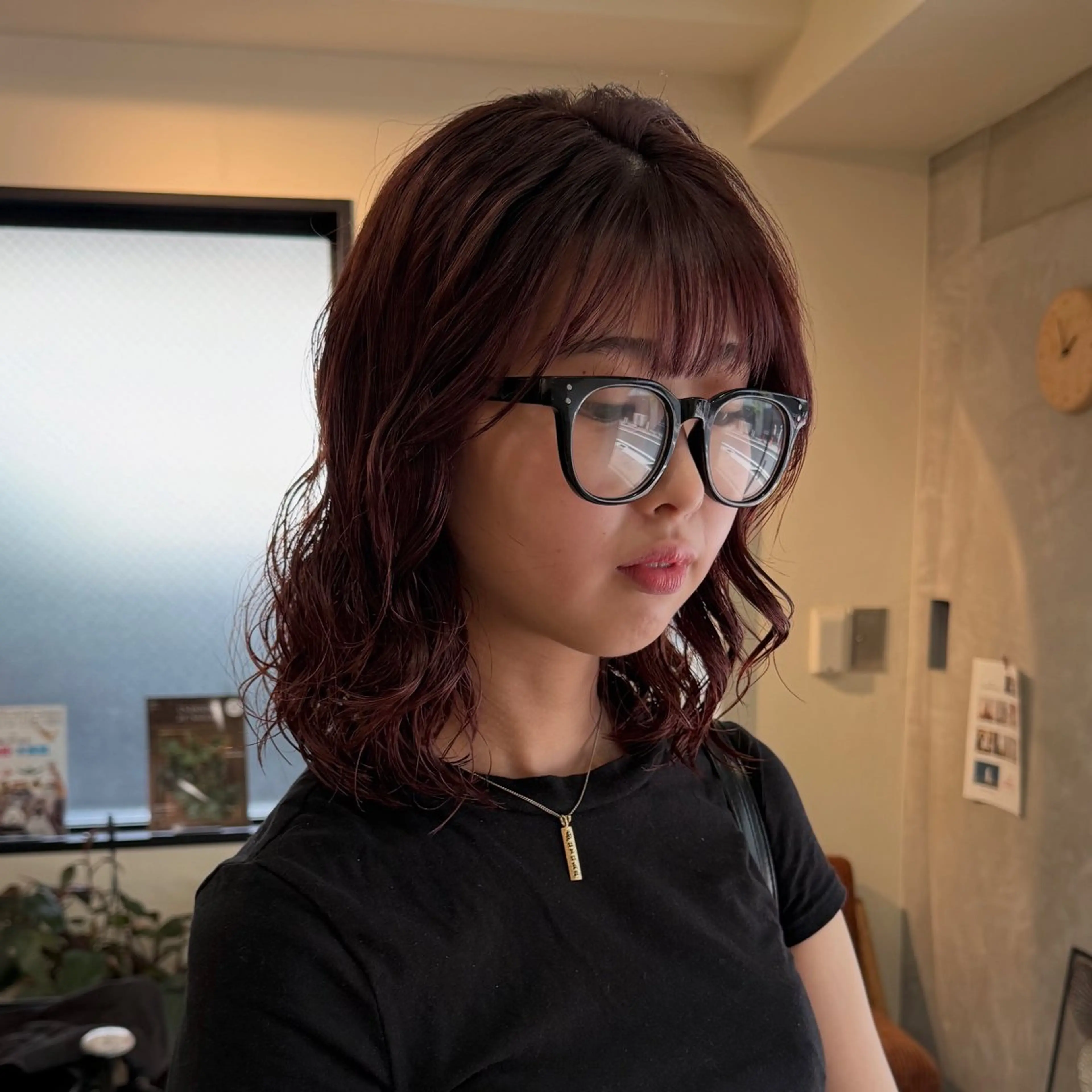 ミディアム カラー パーマ mizu🐾 hair braceのヘアスタイル