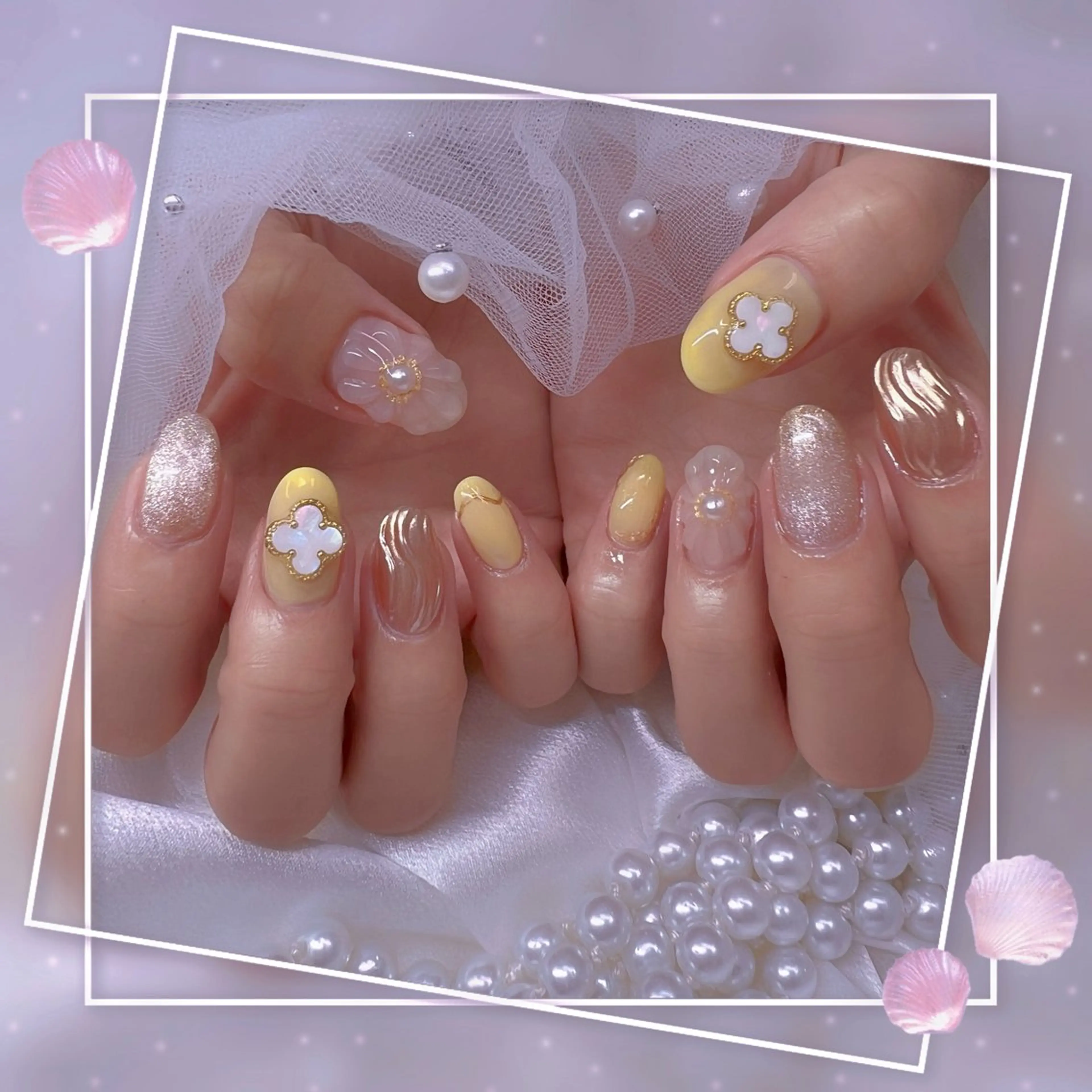 ネイル チークネイル フレンチネイル ガーリー グラデーション マグネットネイル Chill Nailsalonのネイルデザイン