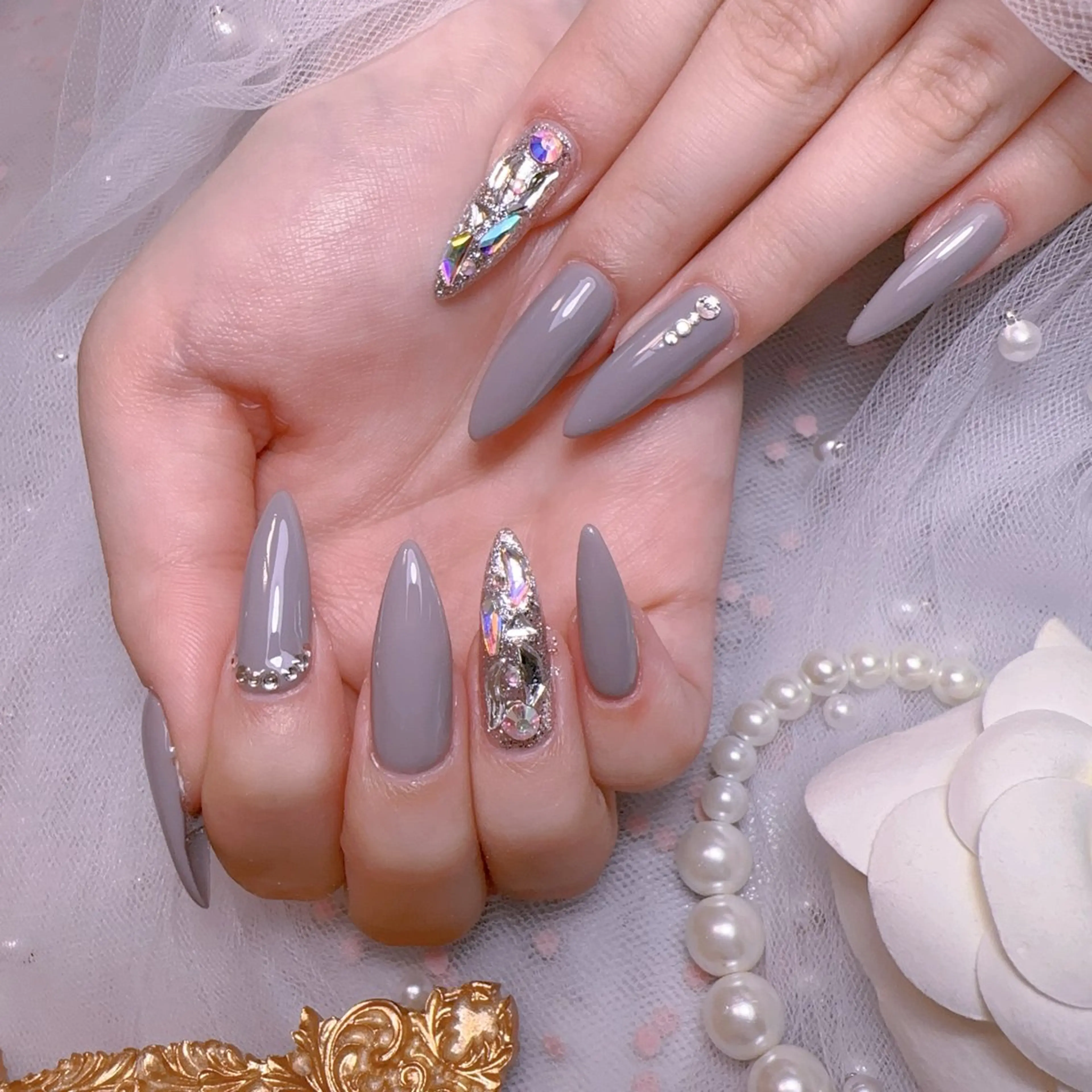 ネイル オーロラネイル フットネイル 韓国ネイル ラメ(グリッター) ラメグラデーション ハンドネイル Belle nail salon 新小岩のネイルデザイン