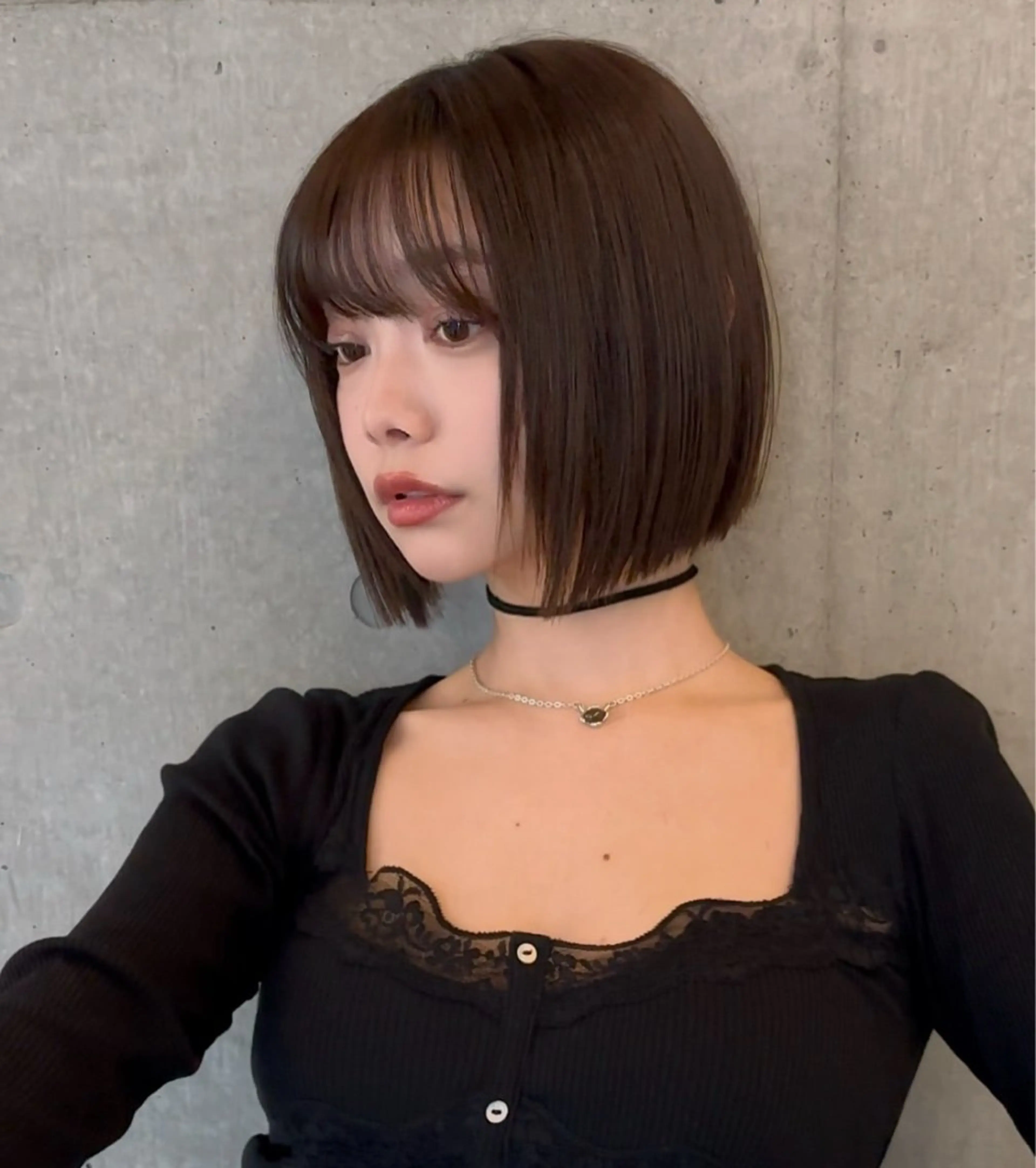 ショート 切りっぱなしボブ ボブ 韓国ボブ/ハッシュ カットKIRAのヘアスタイル