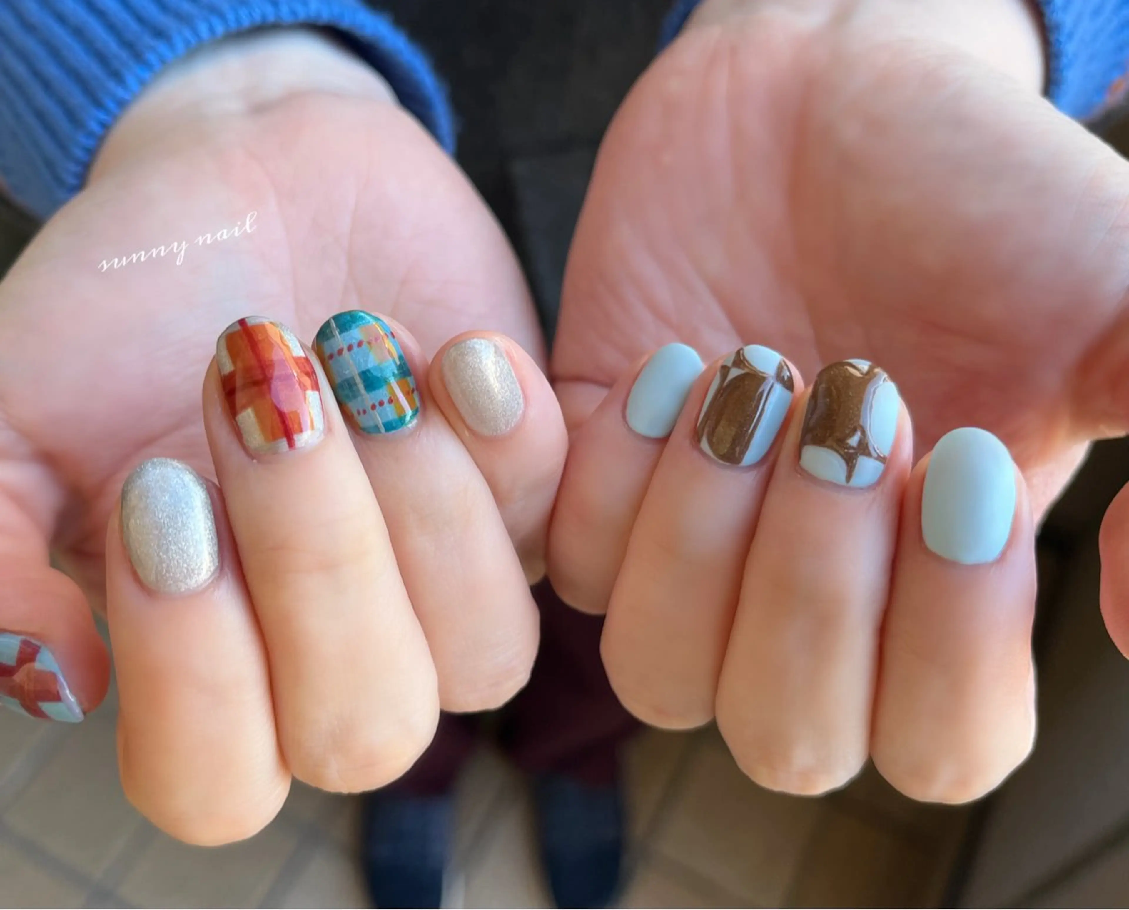 ネイル ジェルネイル マグネットネイル パラジェル sunny nailのネイルデザイン