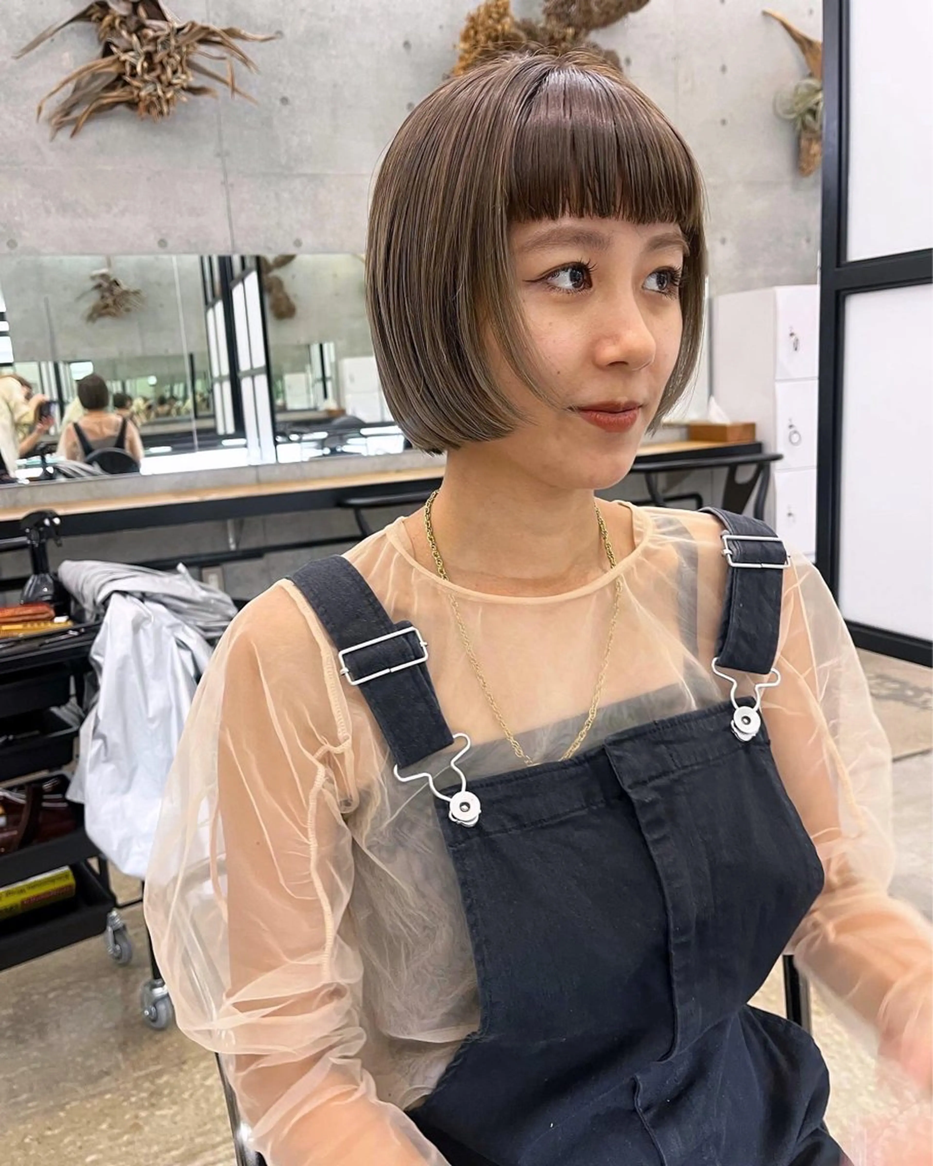 ショート カラー ベージュカラー オリーブベージュ カット ヘアカラー トリートメント 暖色カラー/ピンク カラー/HARUKAのヘアスタイル