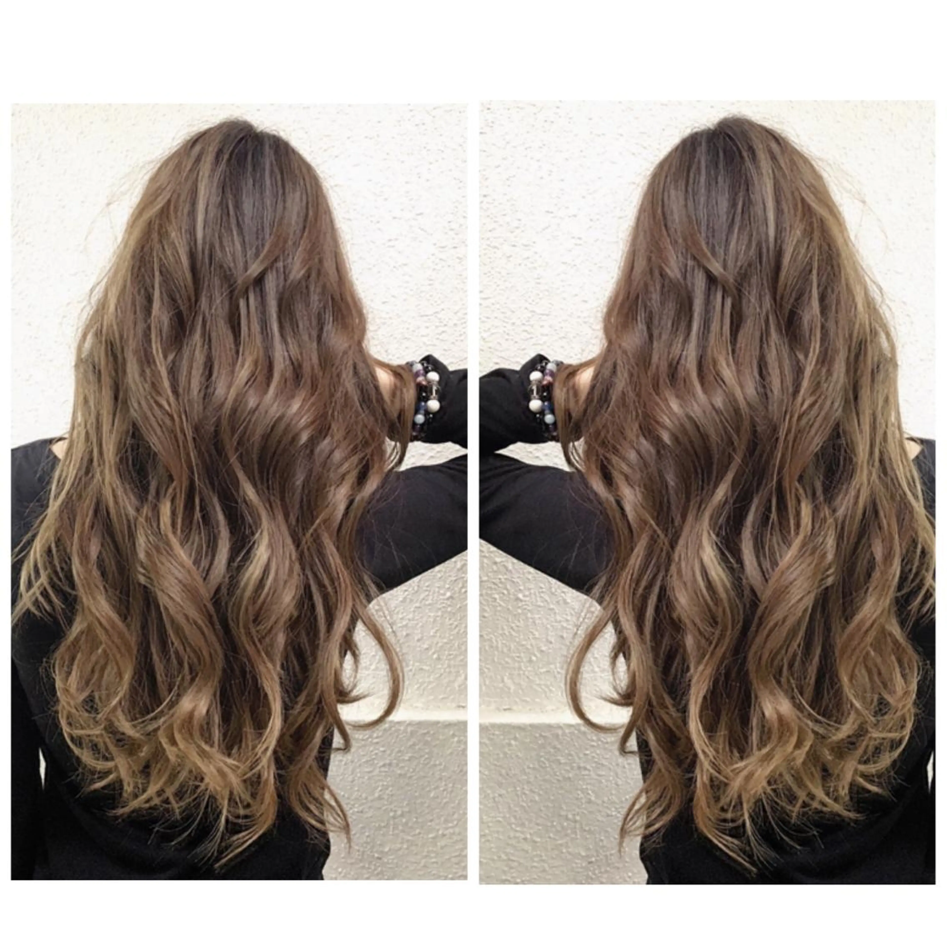 ロング カラー アッシュ バレイヤージュ ブリーチ デザインカラー グレージュ カット ヘアカラー 京都大人女性ショート 徒歩1分/秋山のヘアスタイル