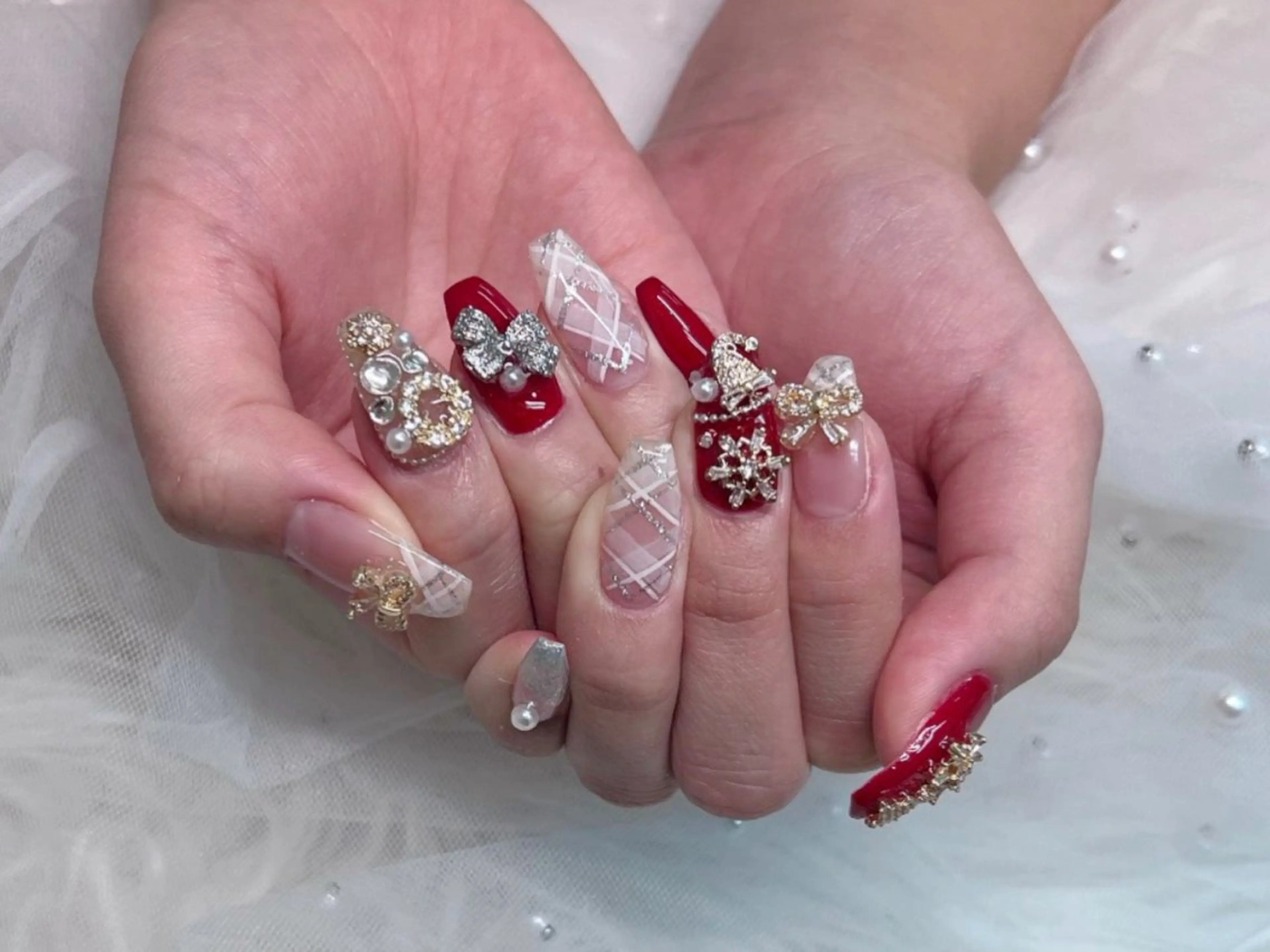 ネイル 冬ネイル クリスマス ハンドネイル lucky nail 歌舞伎町のネイルデザイン