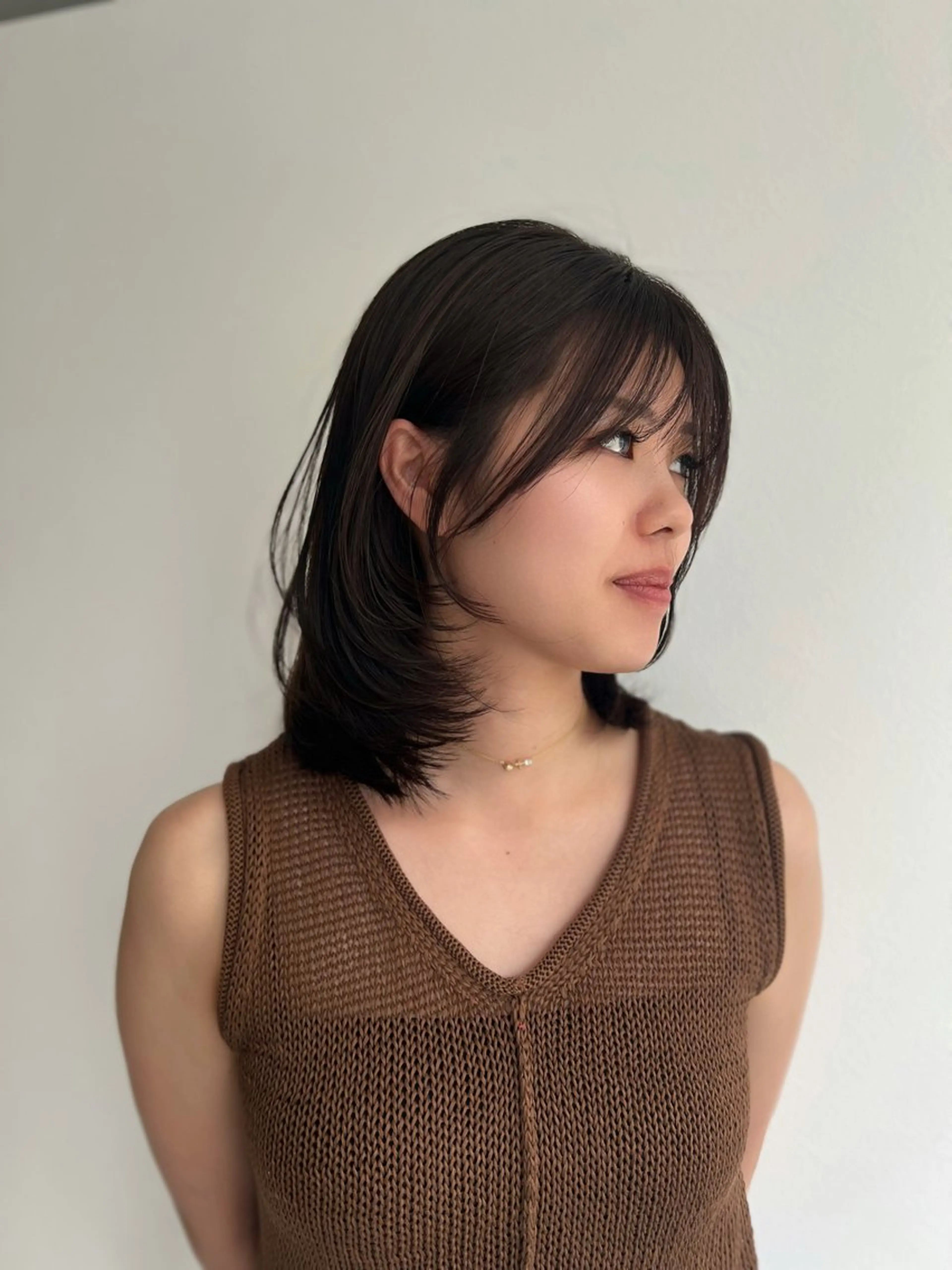 ミディアム カット 縮毛矯正 トリートメント 艶髪/髪質改善 【熊野隼人】のヘアスタイル