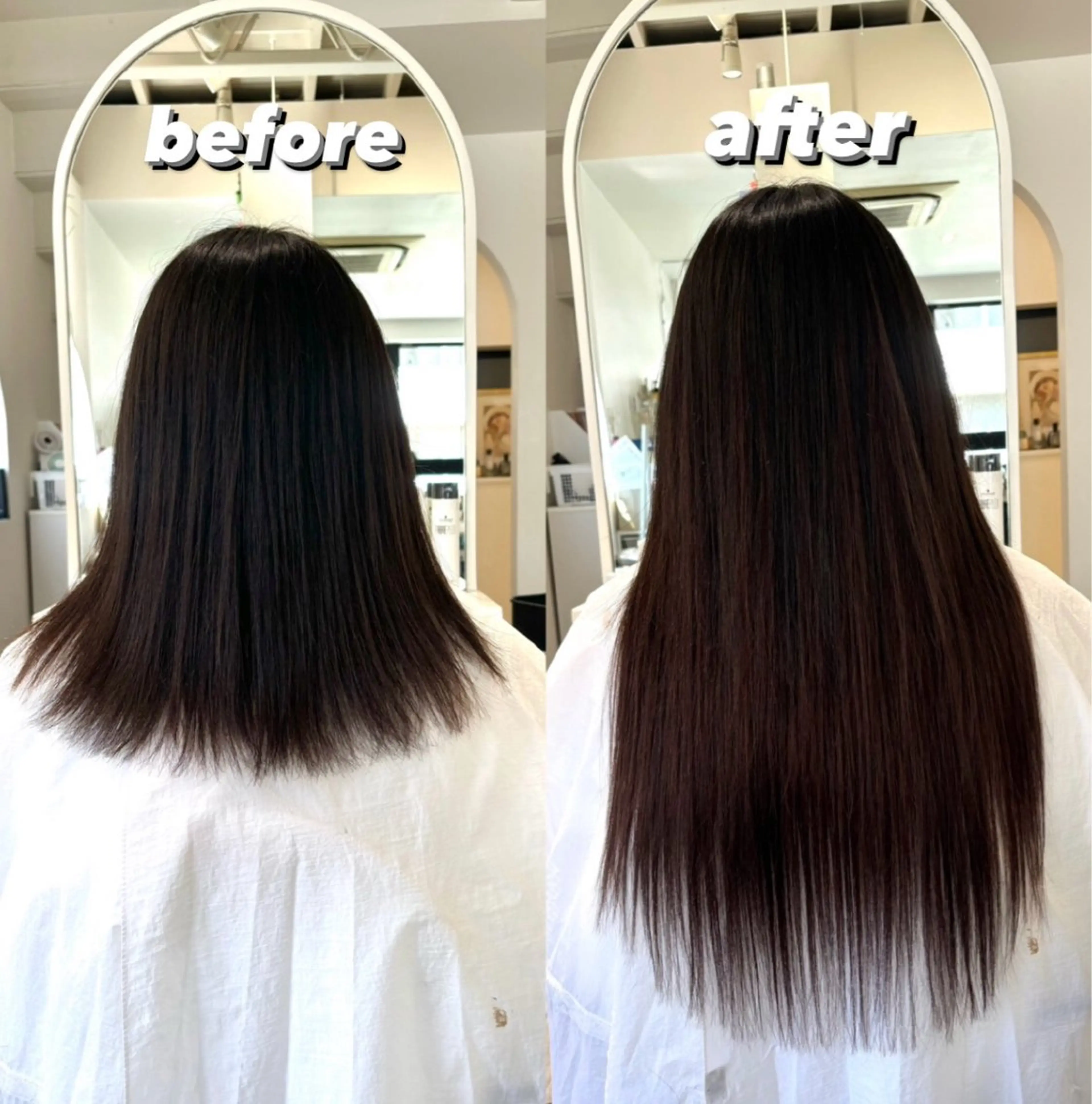 ミディアム エクステ 美容室ORIKA AI レイヤーカットのヘアスタイル