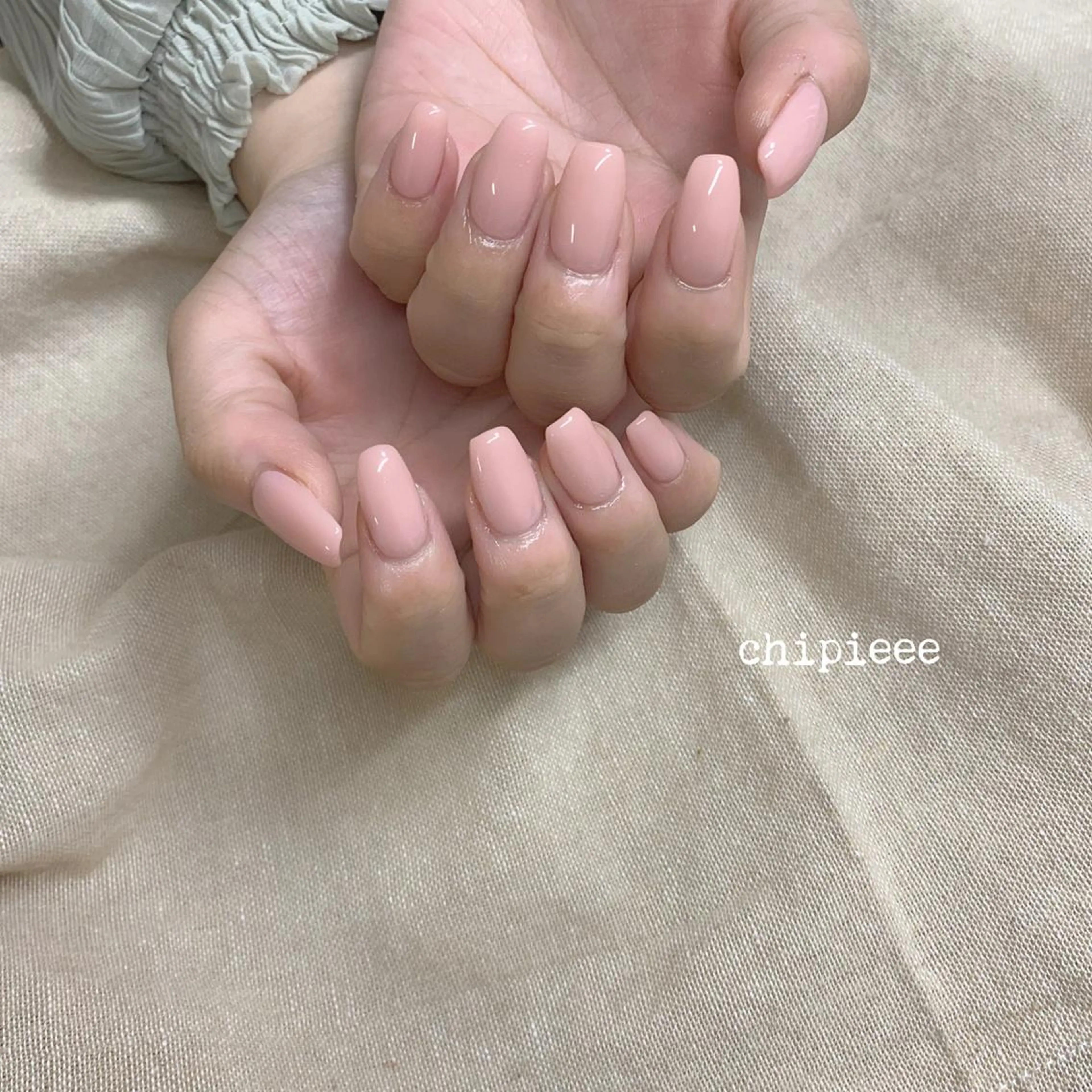 ネイル オフィスネイル ワンカラーネイル ピンク シンプルネイル スクエアネイル . SHIORIのネイルデザイン