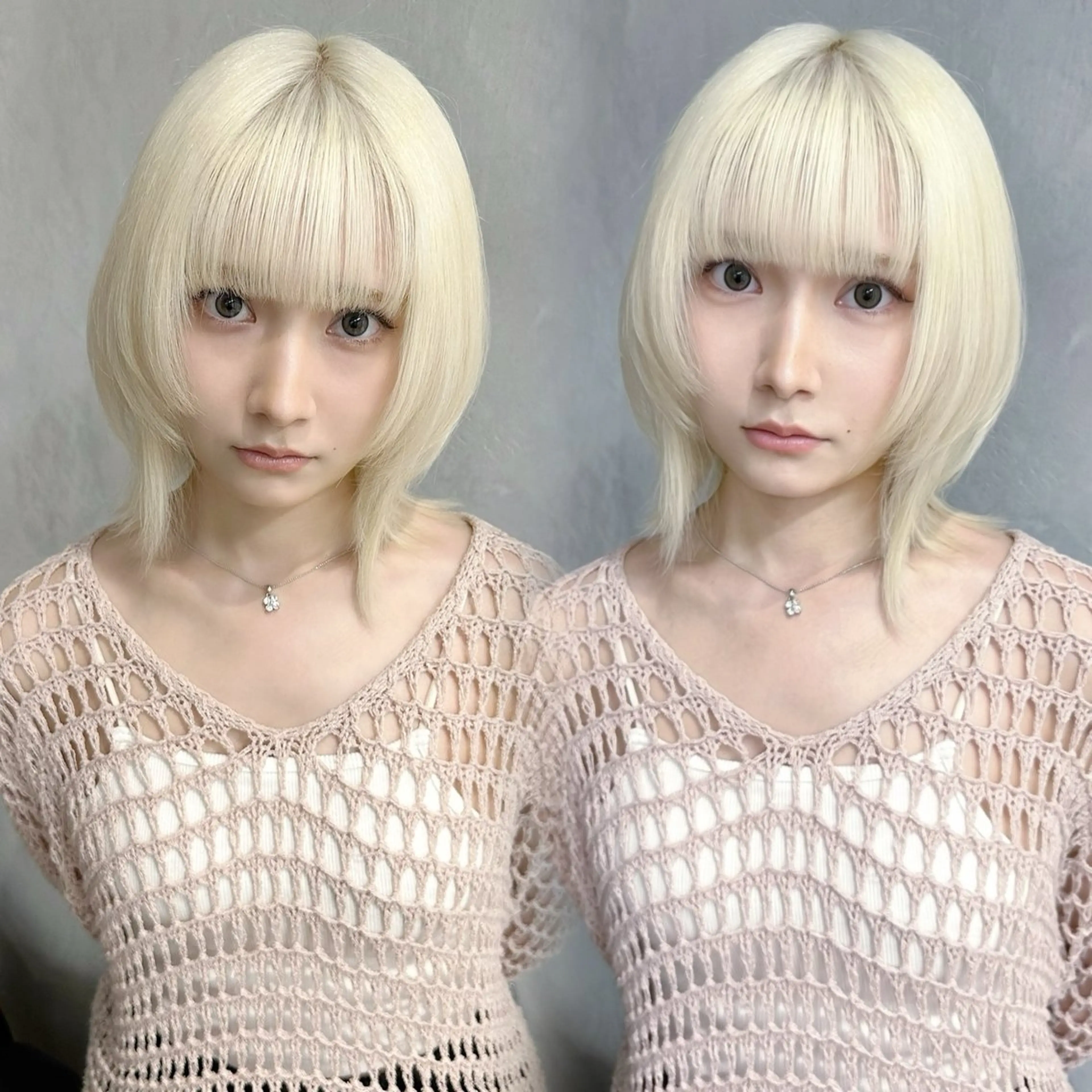 ミディアム カラー 艶髪ハイトーン ちひろ🌙+.°のヘアスタイル