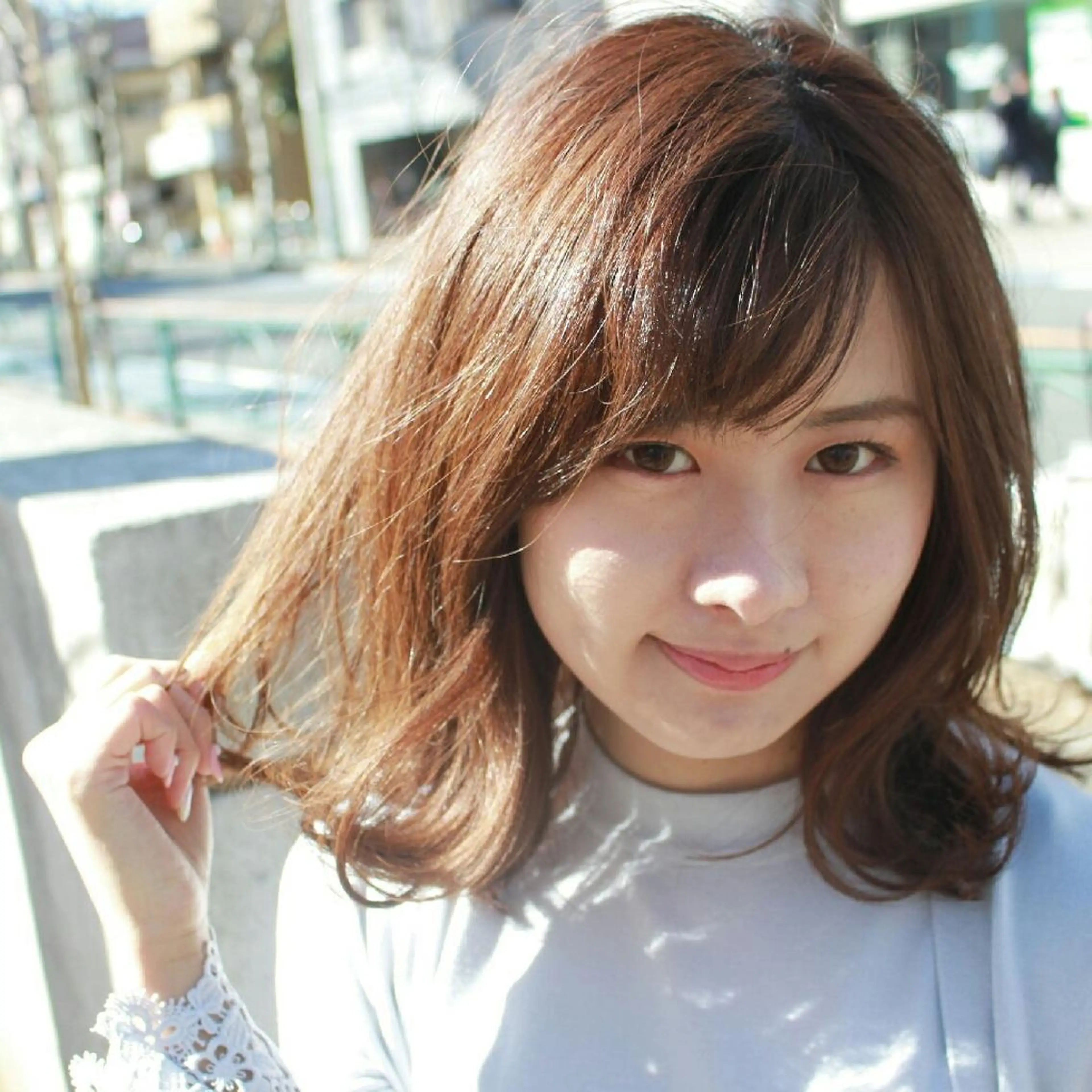 ミディアム ボブ 外ハネヘア 徳平 拓人のヘアスタイル