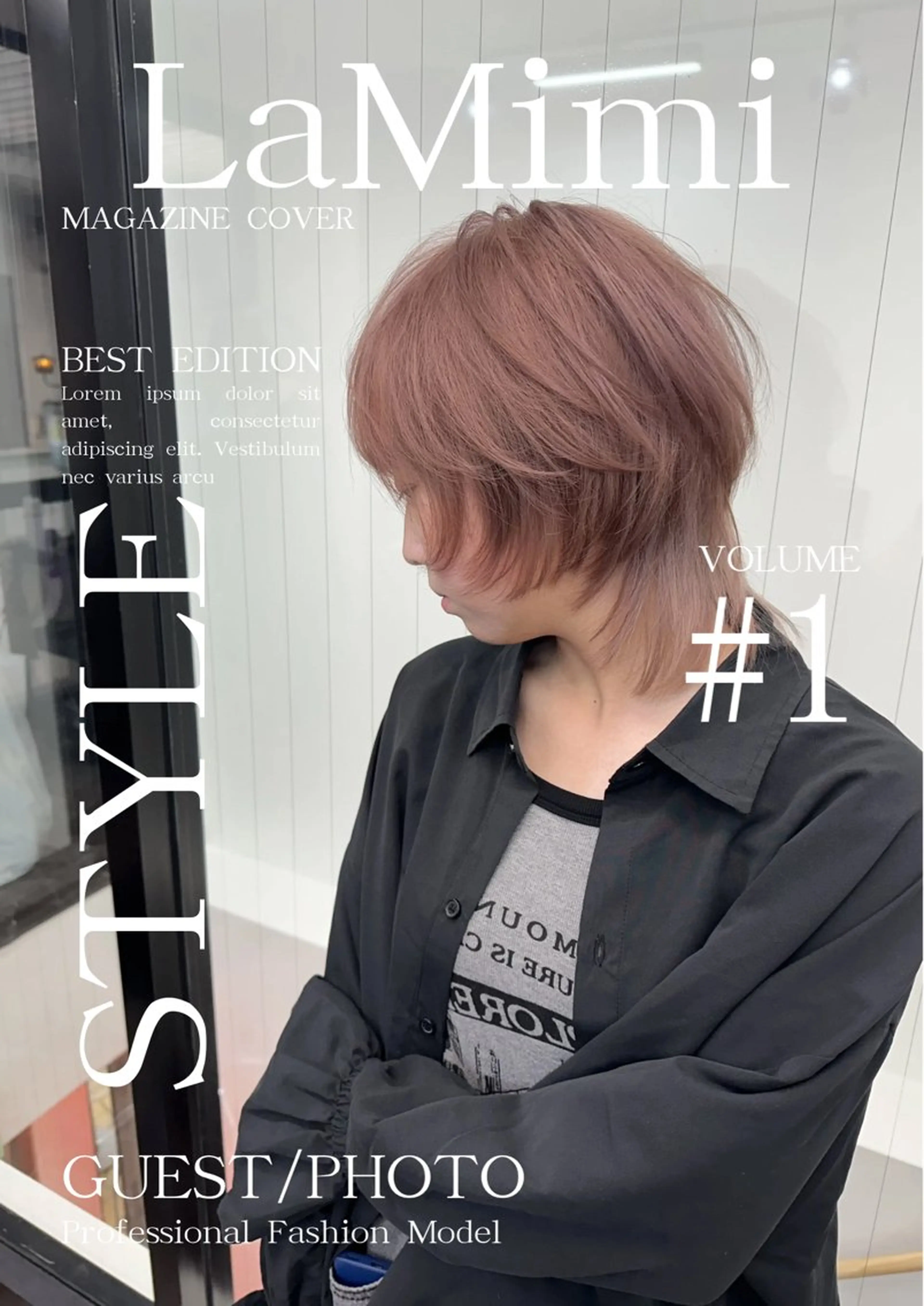 ショート カラー バレイヤージュ ミストバング ブリーチ 透明感カラー ダブルカラー La Mimiのヘアスタイル