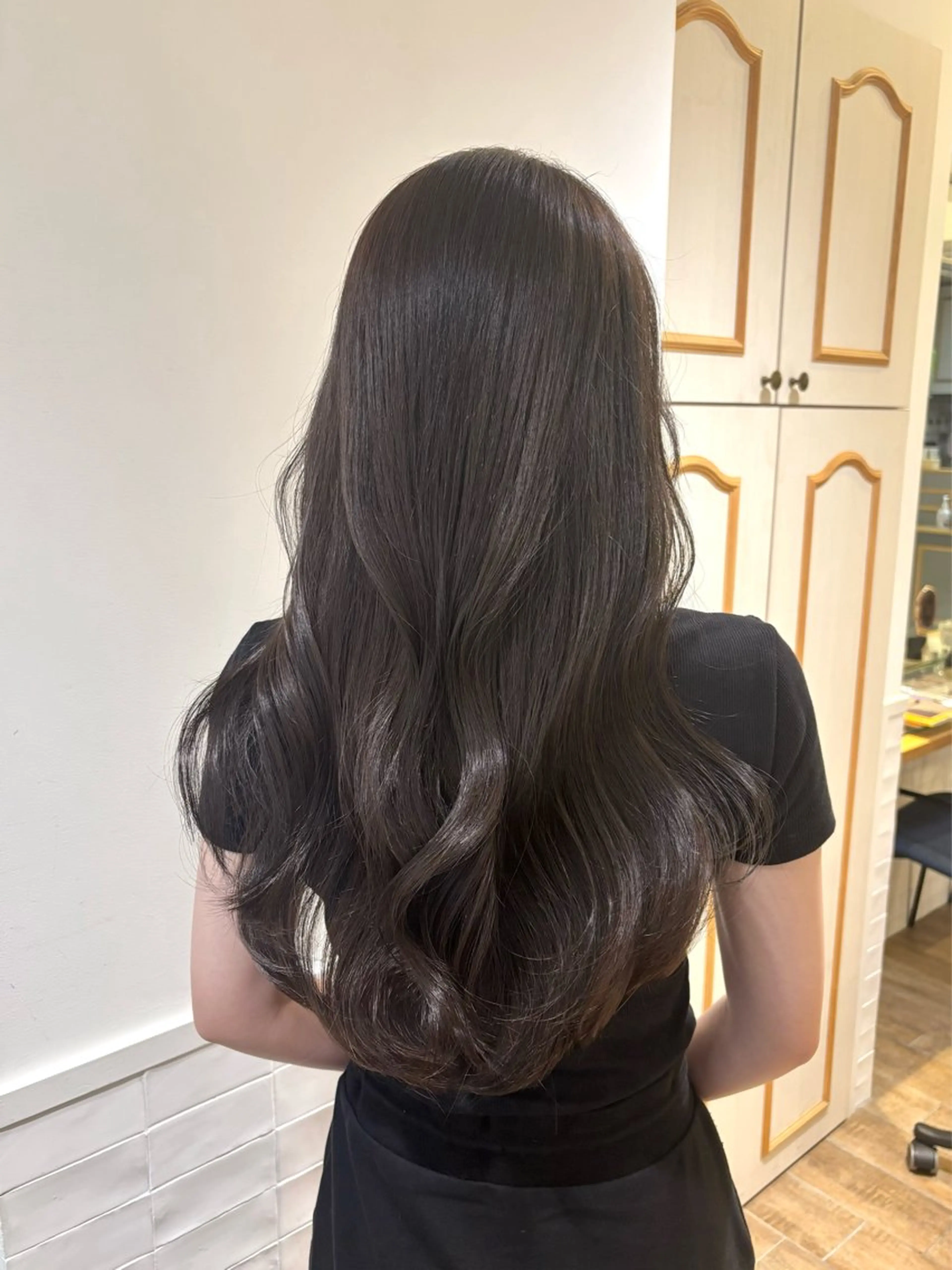 ロング カラー ヘアアレンジ ブリーチ ダブルカラー グレージュ ラベンダーカラー 顔周りカット カット ヘアカラー トリートメント 横浜/レイヤーカット /韓国ヘア/佐藤記正のヘアスタイル