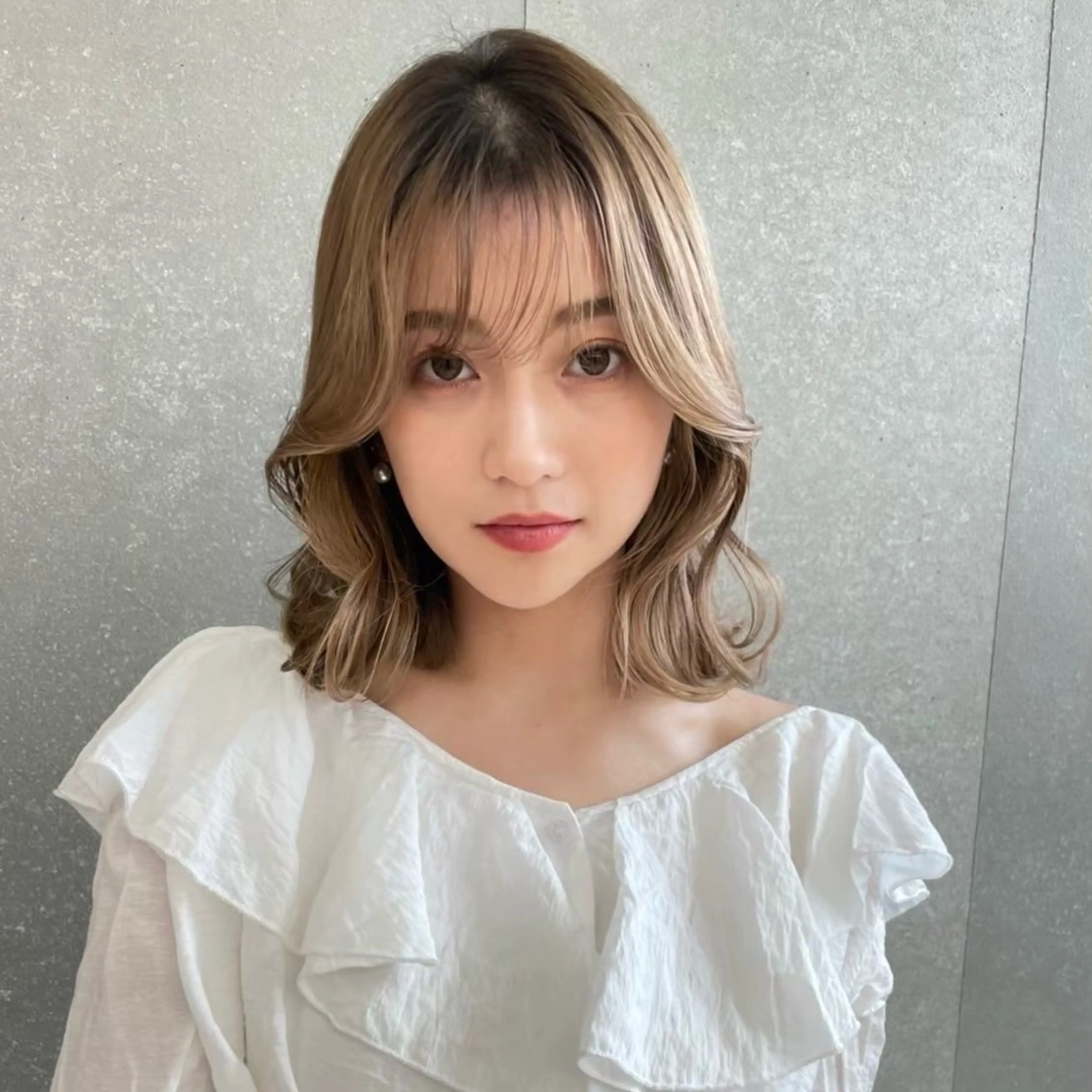 ミディアム カット ヘアカラー ボブ／レイヤー／髪質 改善/縮毛矯正／銀座のヘアスタイル