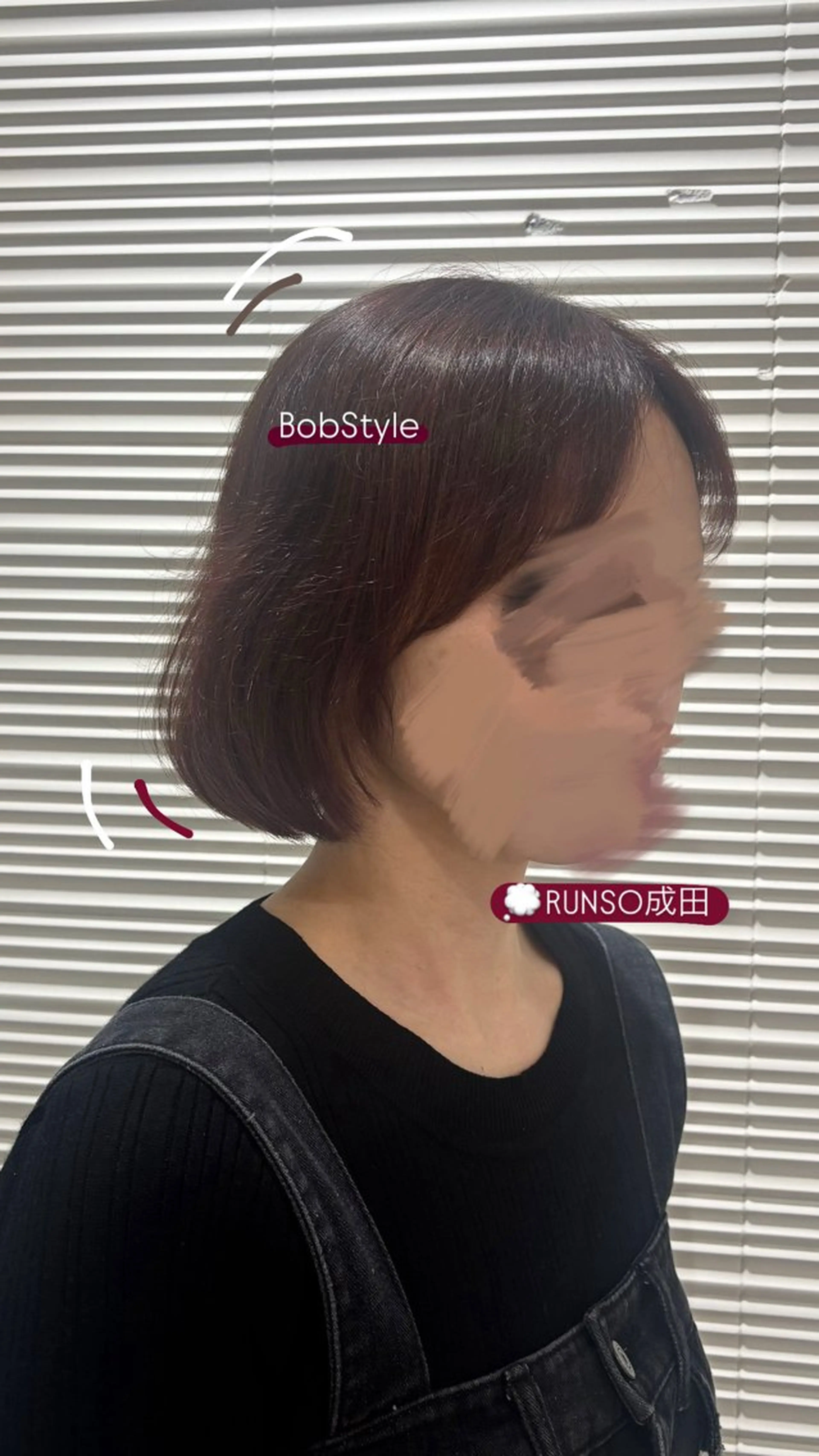 カラー ボルドーカラー ボブ 🕊️RUNSO_ SAKI🕊️のヘアスタイル