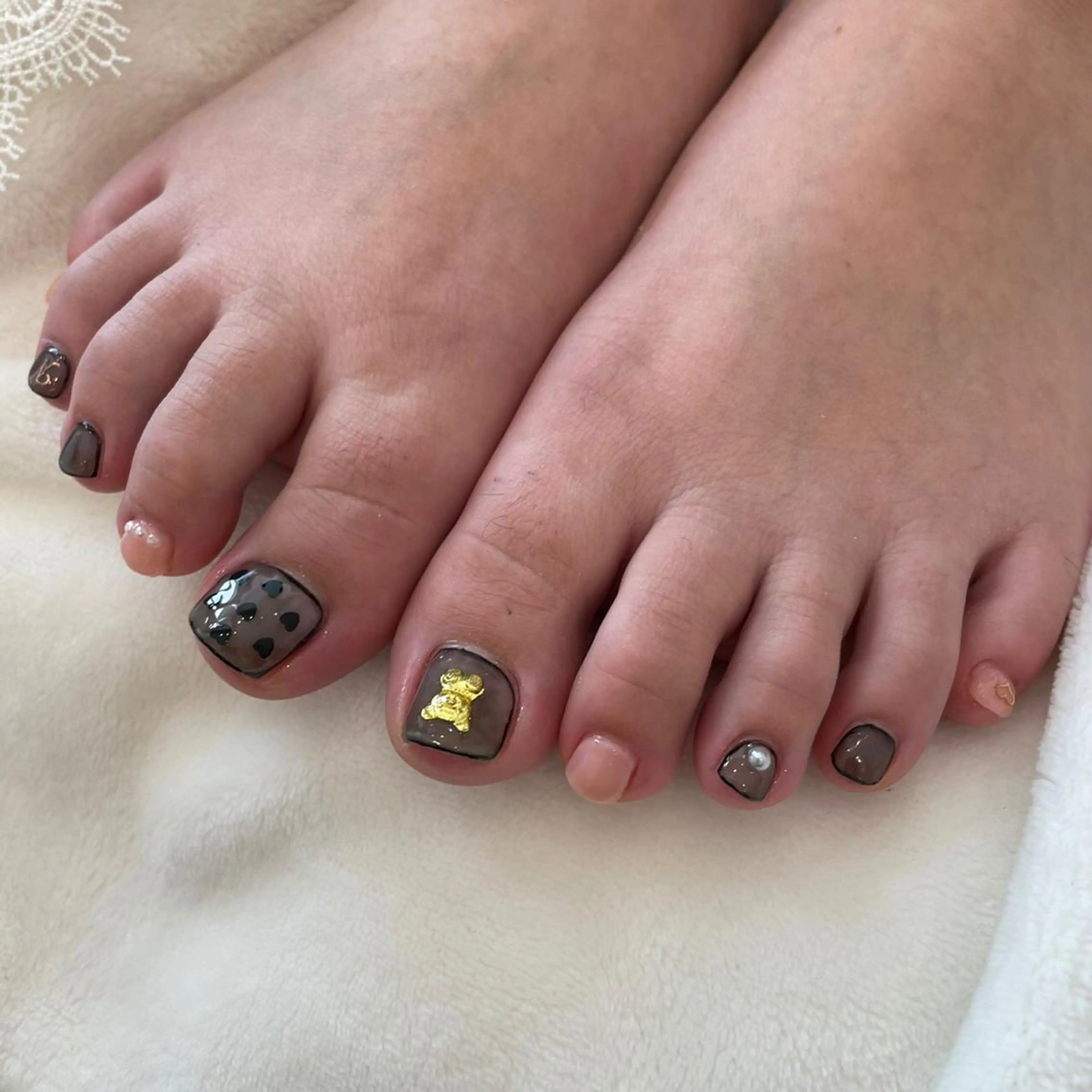 ネイル クリアネイル フットネイル ピンク eclat.nail エクラネイルのネイルデザイン