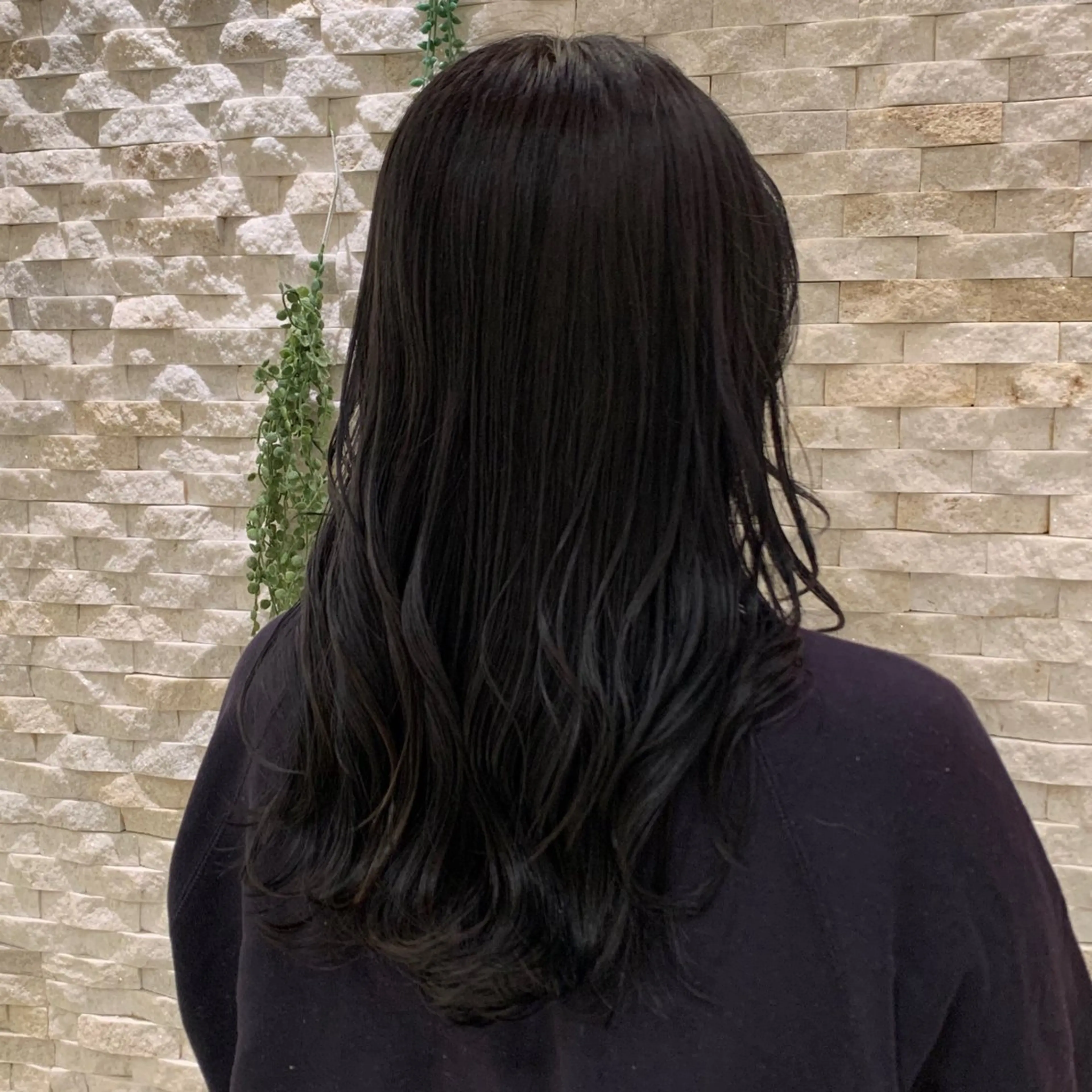 ロング カラー 黒髪 ブルーカラー ブルーブラック ハイトーンカラー/ ケアブリーチ🎀あやのヘアスタイル