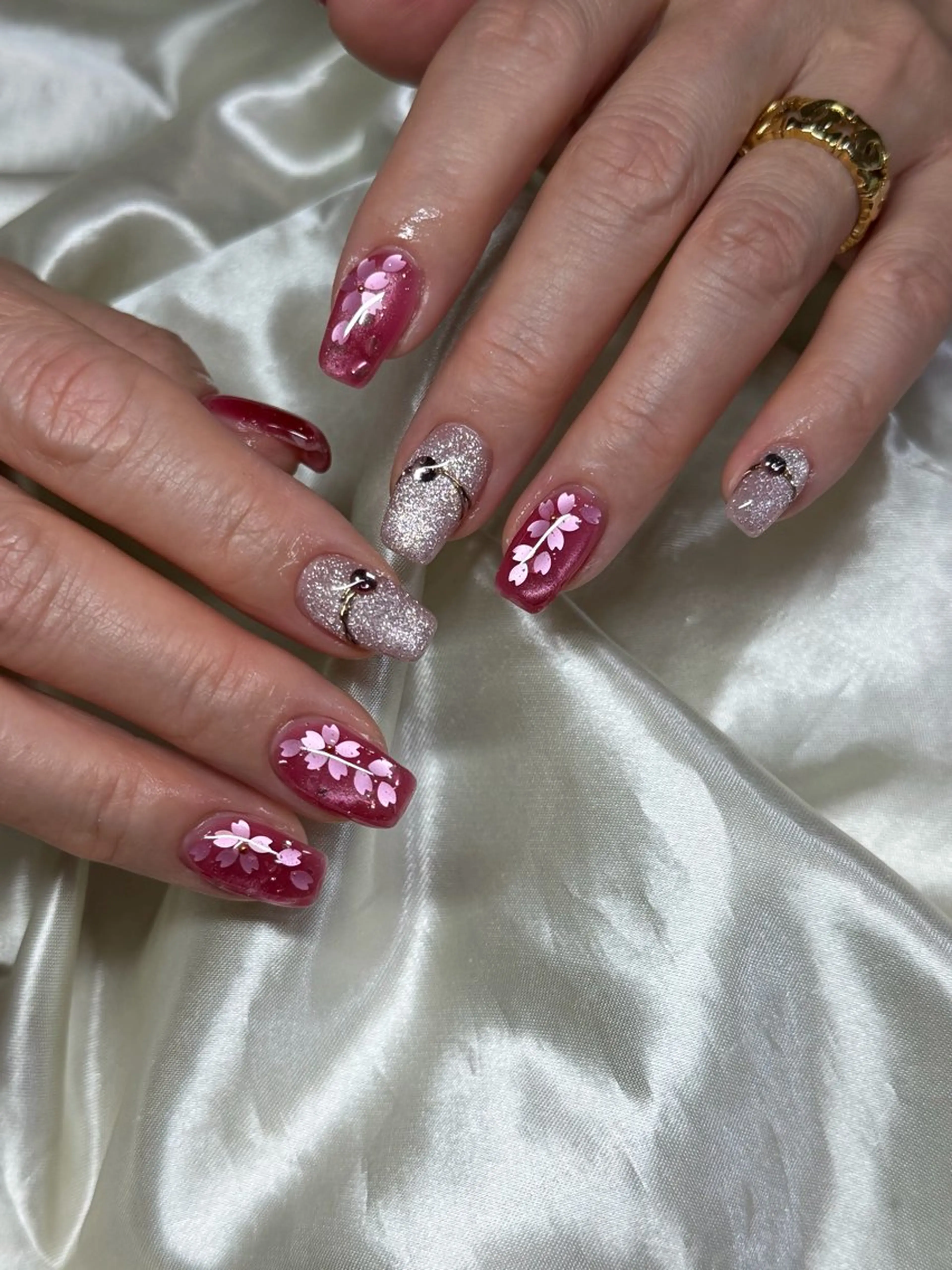 ネイル 桜ネイル 持ち込み ハンドネイル ハンドケア Charme. NOBUKOのネイルデザイン