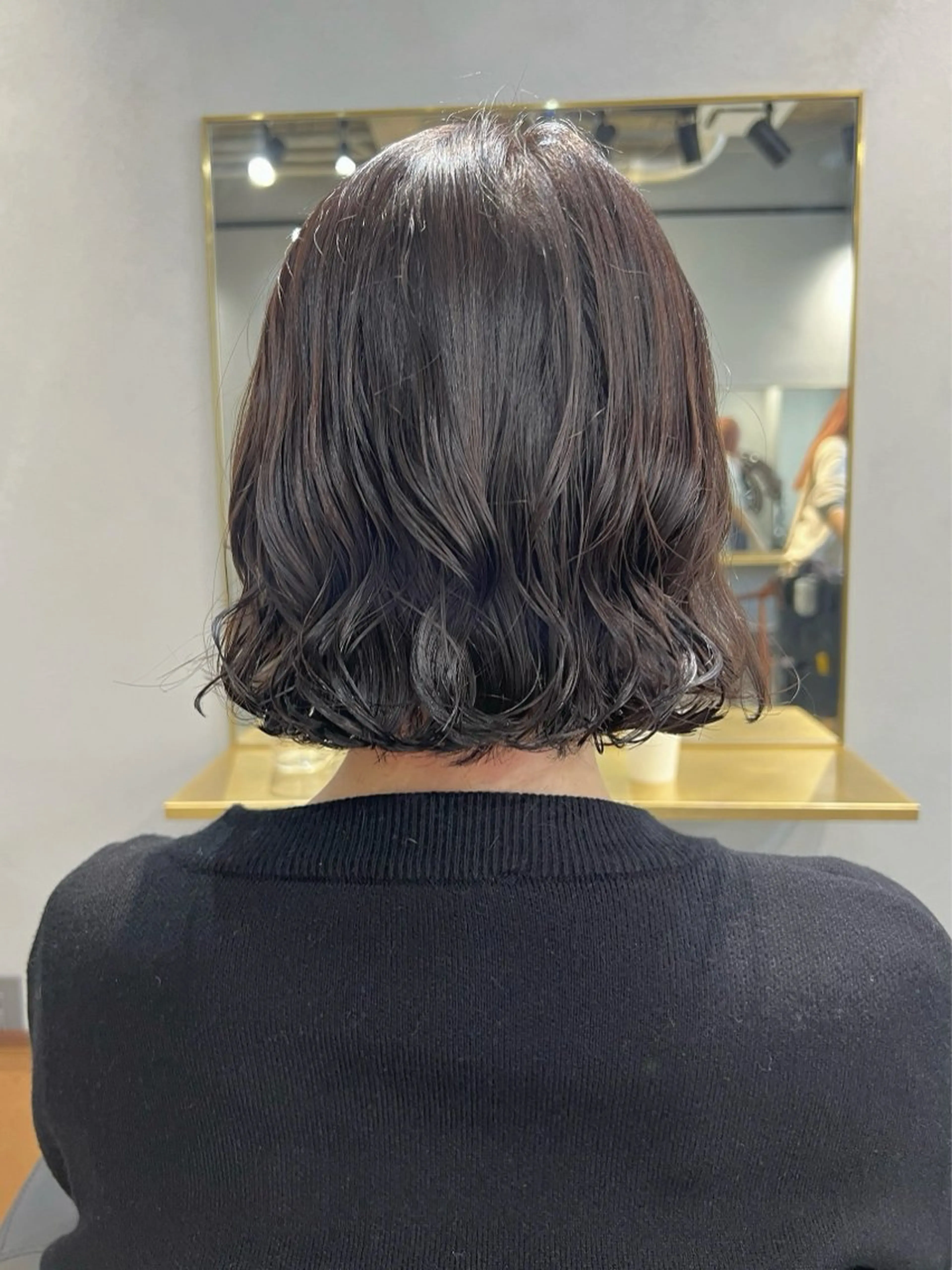 ミディアム カラー パーマ akane/ボブ /オリーブベージュのヘアスタイル