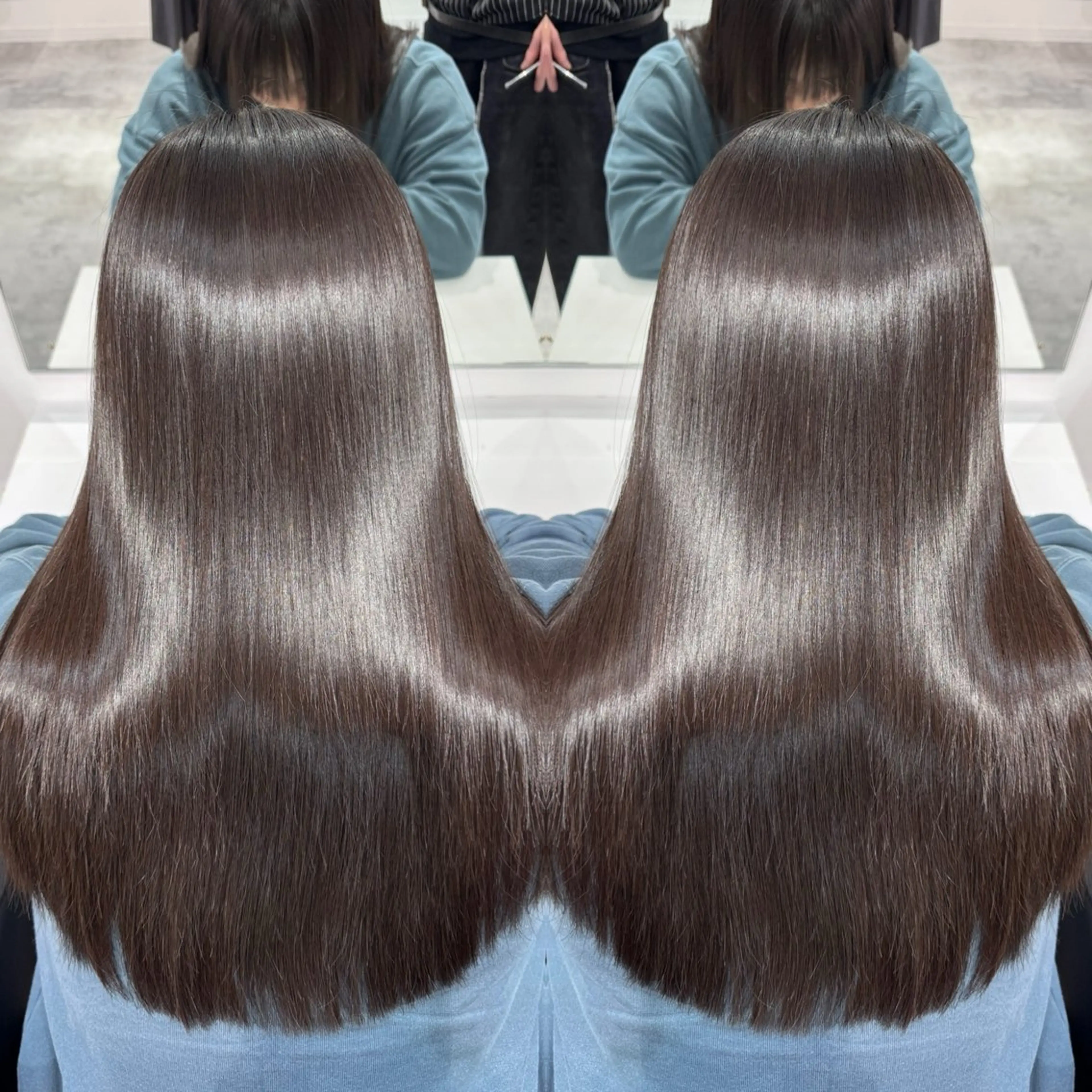 セミロング カット ヘアカラー トリートメント 髪質改善カラー🪞 美髪縮毛矯正🪞城のヘアスタイル